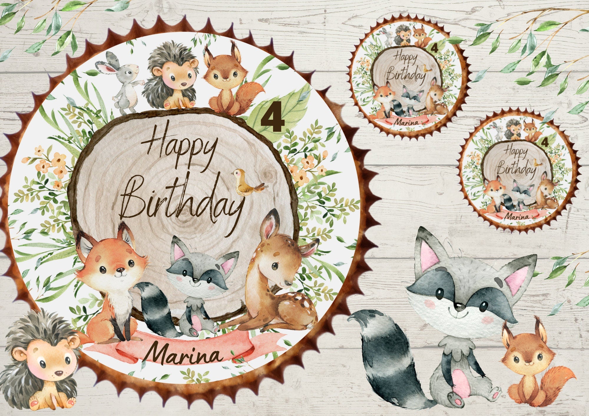 Muffinaufleger Fondant Geburtstag Fuchs – Party Decor