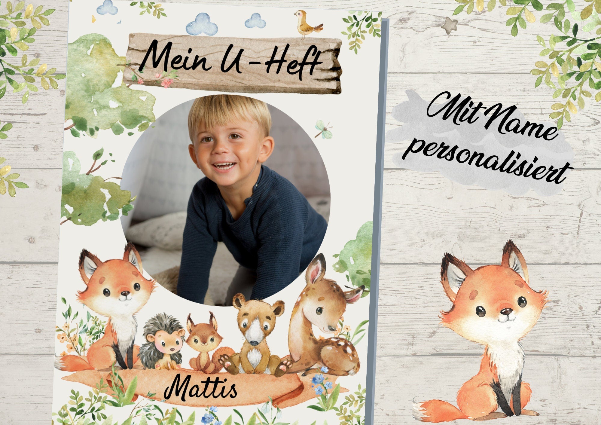 Schutzhülle für U-Heft Fuchs Waldtiere – Children's Photo Props