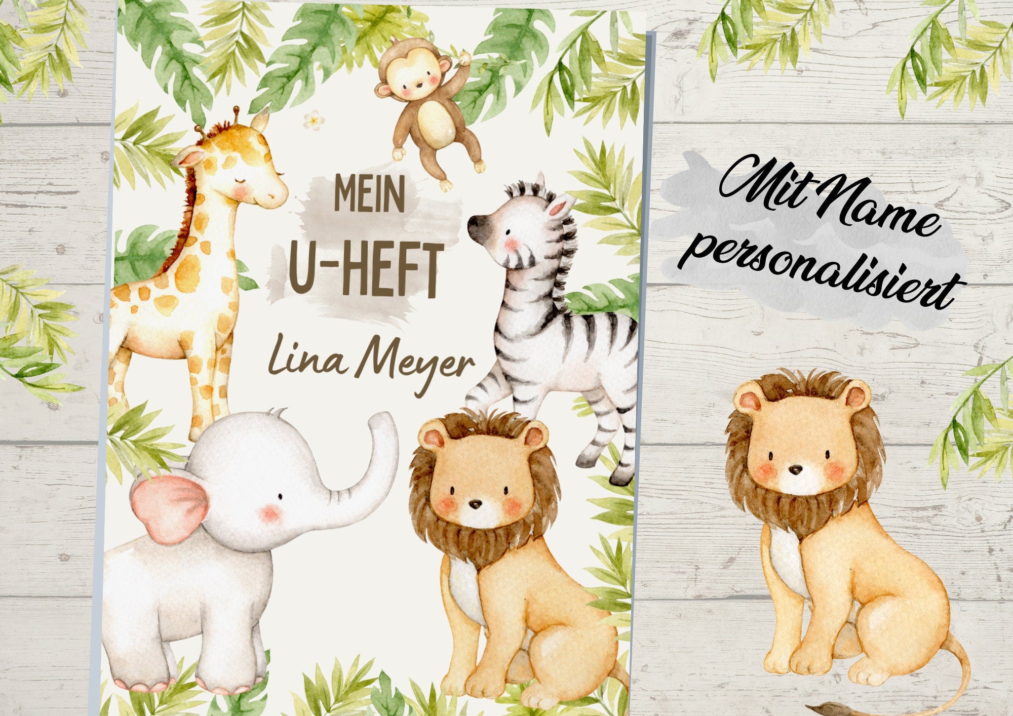 Schutzhülle für U-Heft Löwe Dschungel – Children's Photo Props
