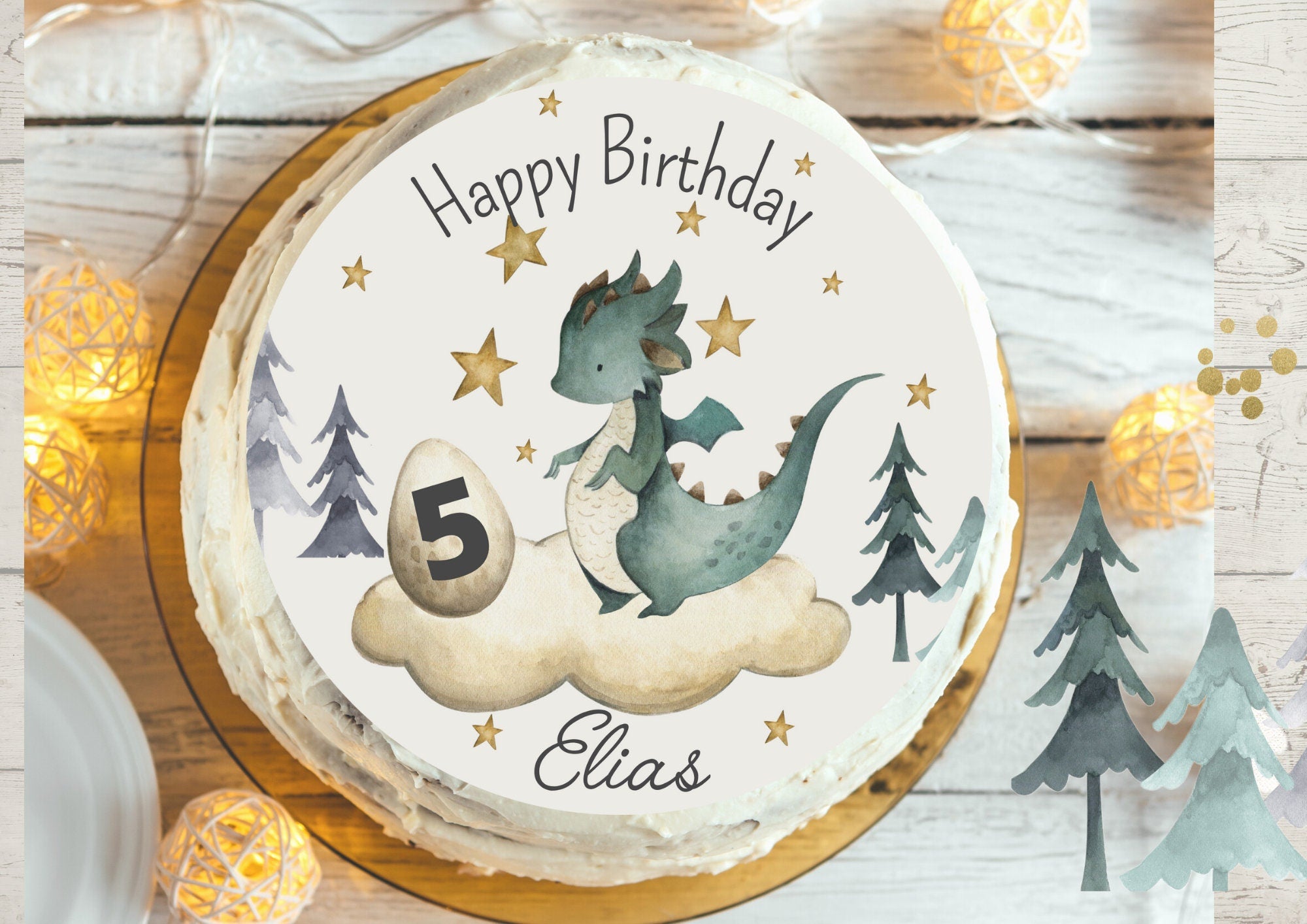 Tortenaufleger Fondant Geburtstag Drache Märchen