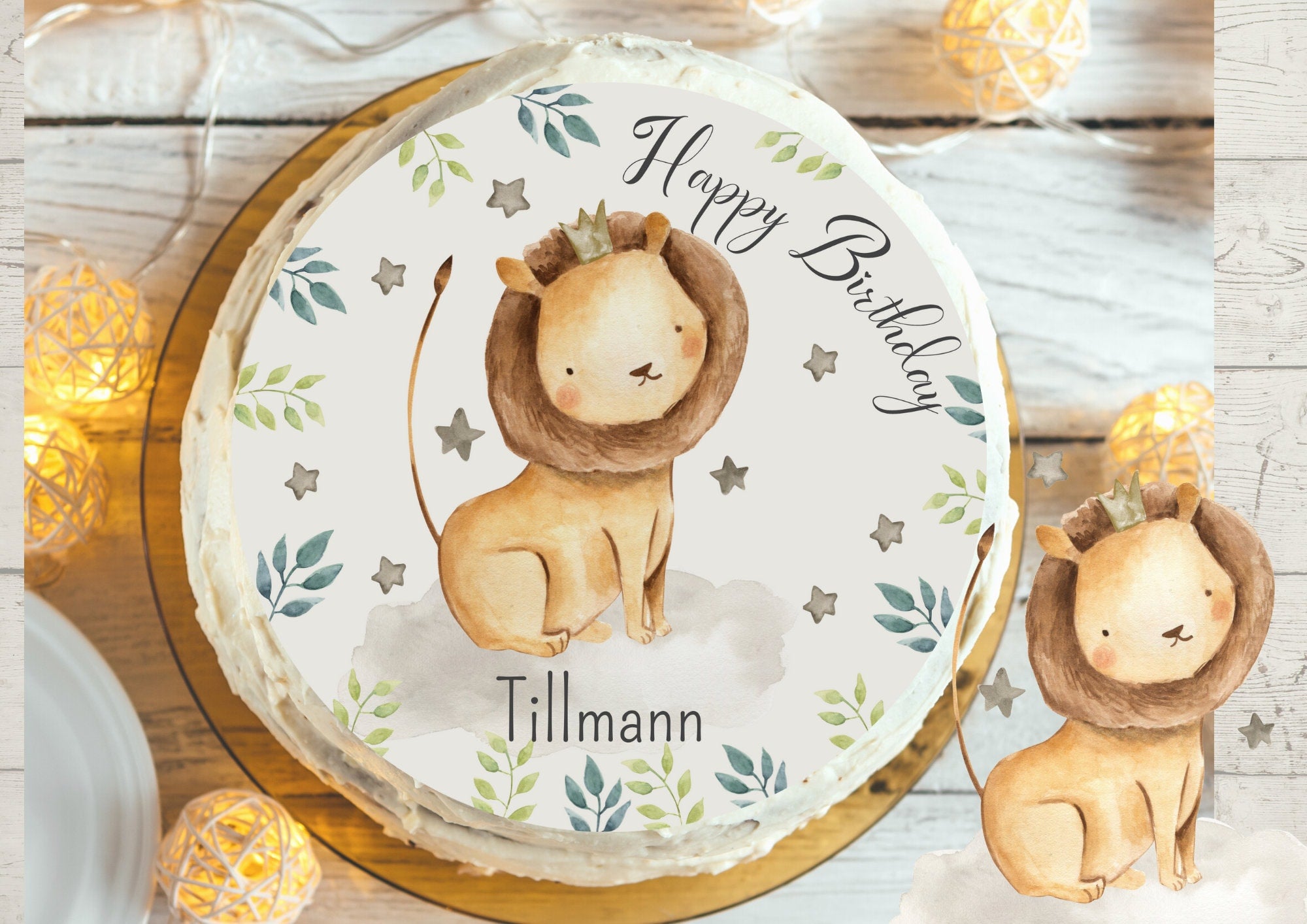 Tortenaufleger Fondant Geburtstag Löwe Dschungel – Party Decor