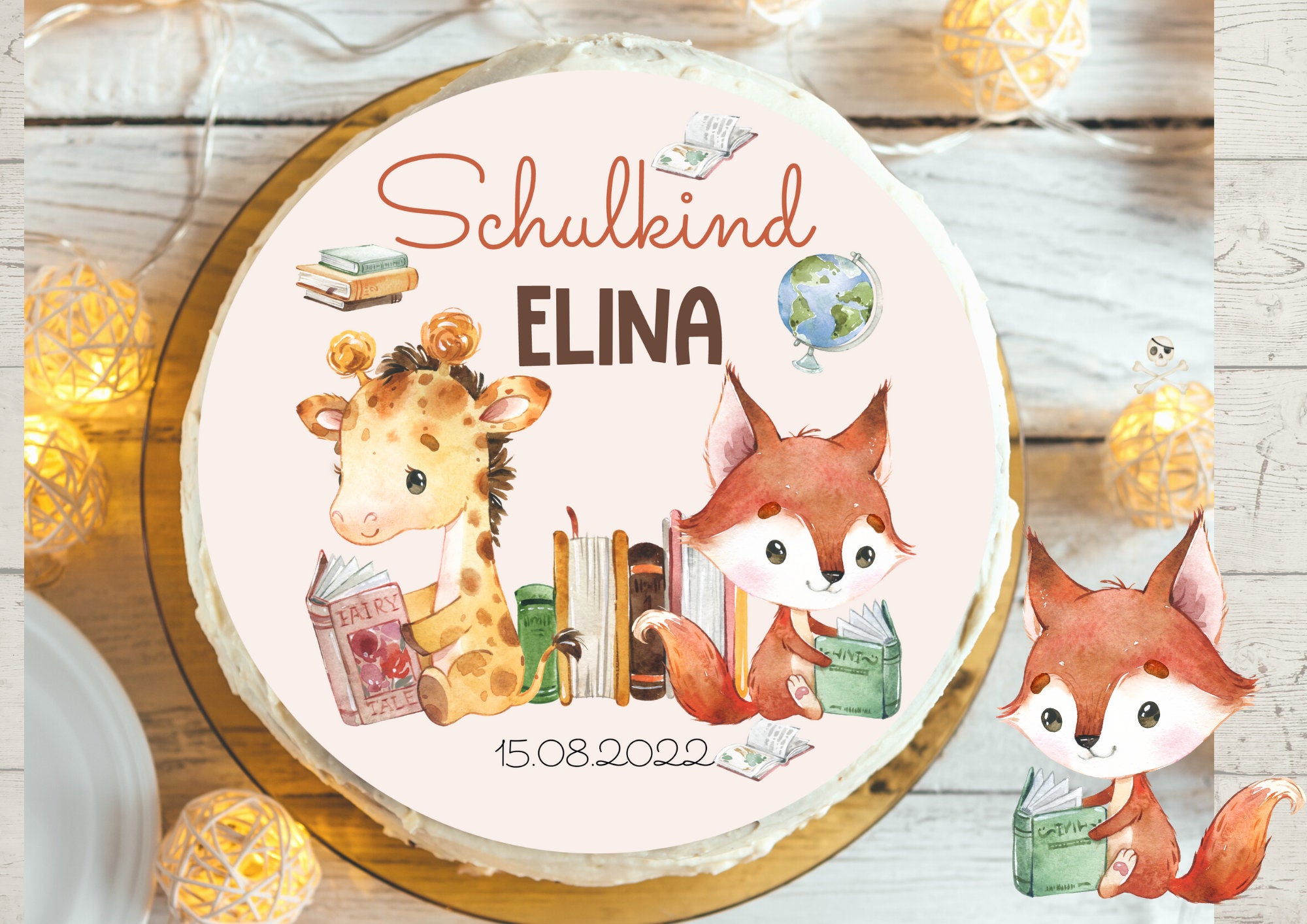 Tortenaufleger Fondant Schulanfang Schul 1. Schultag Einschulung