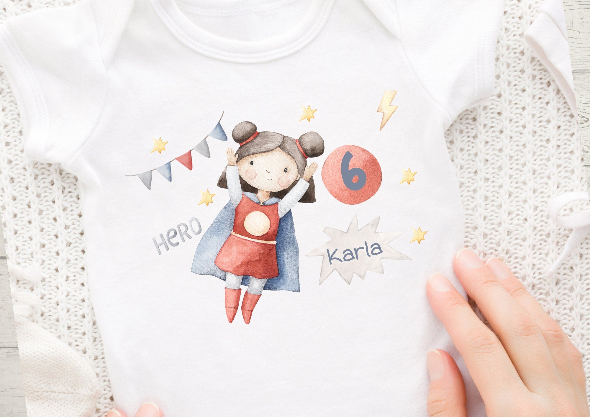 Bügelbild mit Wunschname und Alter personalisiert Fuchs Geburtstagsshirt Superheld Superhero Held Hero Heldin – Appliques & Patches