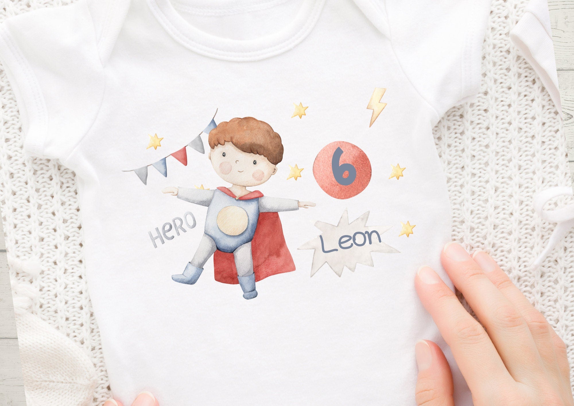 Bügelbild mit Wunschname und Alter personalisiert Fuchs Geburtstagsshirt Superheld Superhero Held Hero – Appliques & Patches
