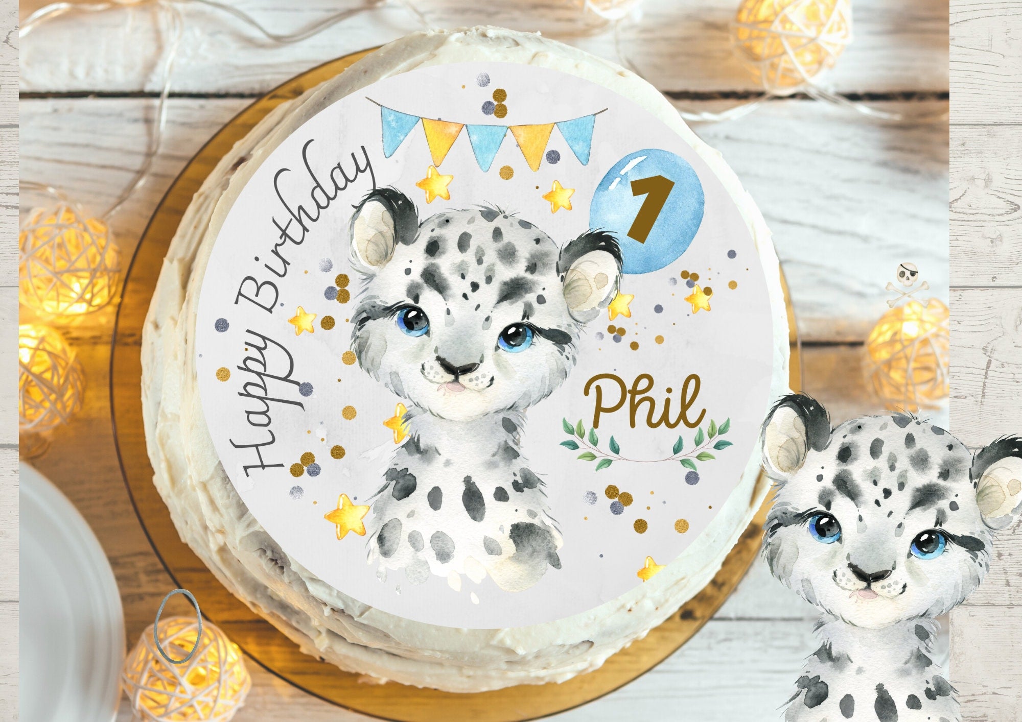 Tortenaufleger Fondant Geburtstag Leopard