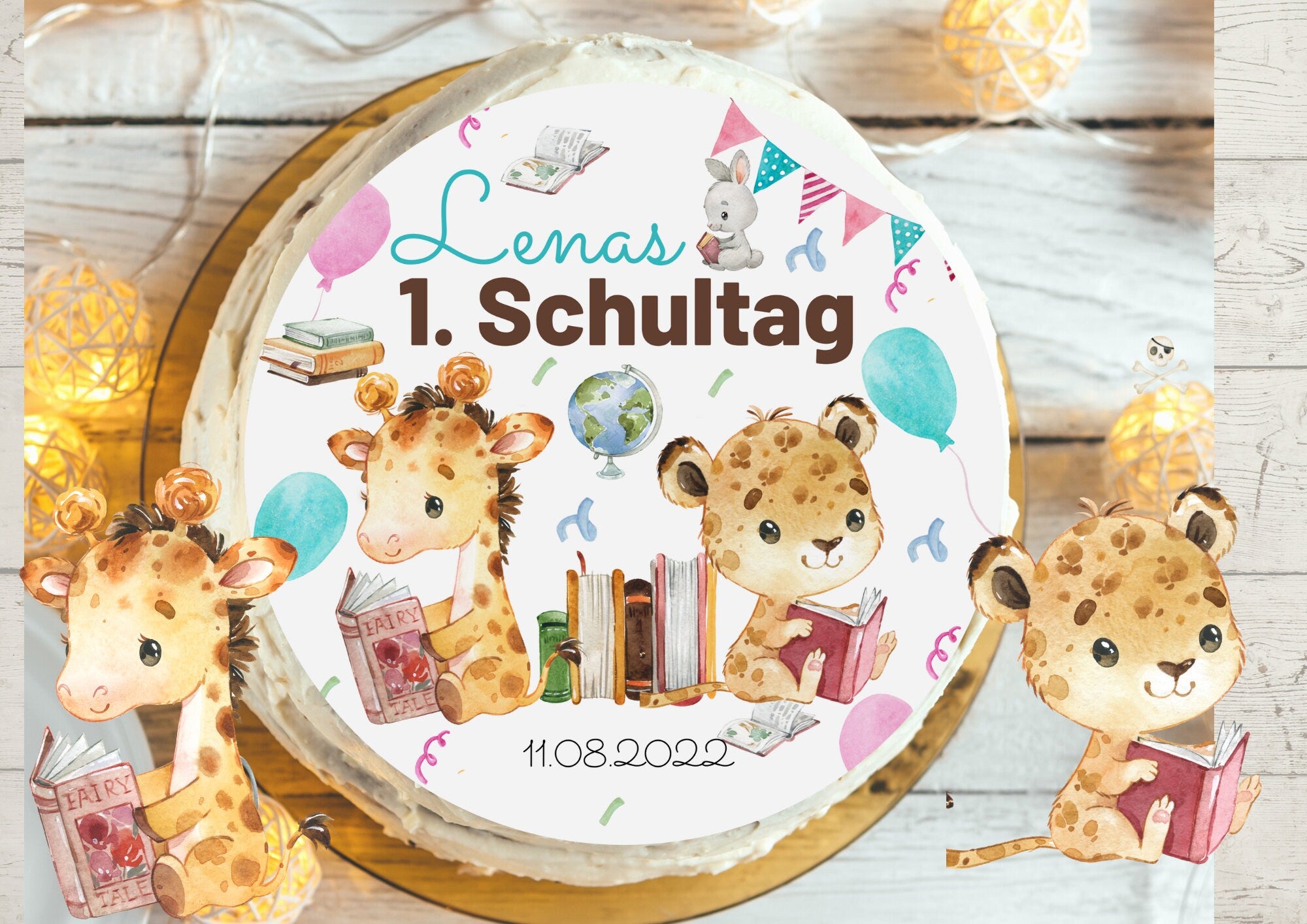 Tortenaufleger Fondant Schulanfang Schul 1. Schultag Einschulung