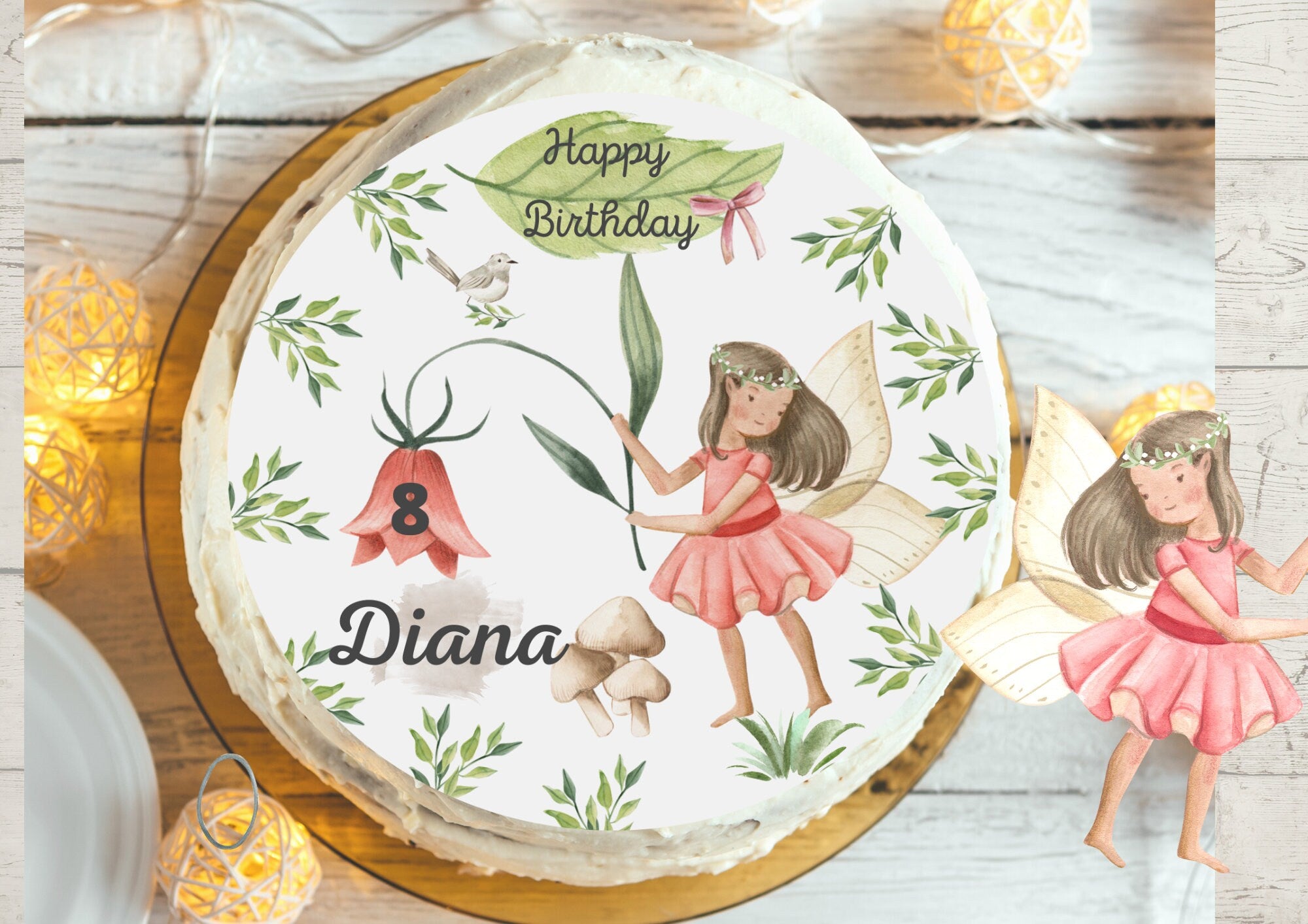 Tortenaufleger Fondant Geburtstag Elfe Fee – Party Decor