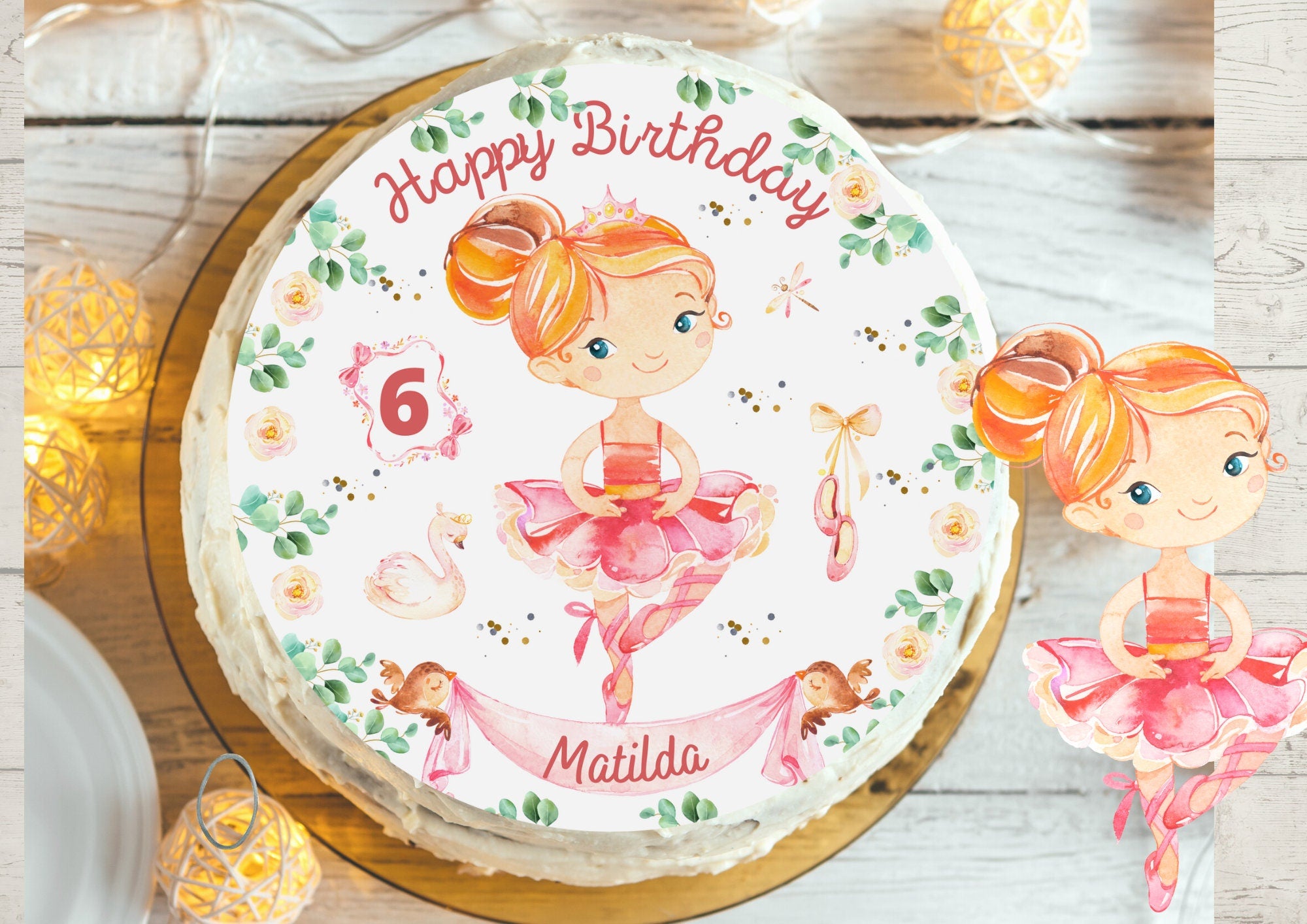 Tortenaufleger Fondant Geburtstag Ballett Ballerina Tänzerin Schwan – Party Decor