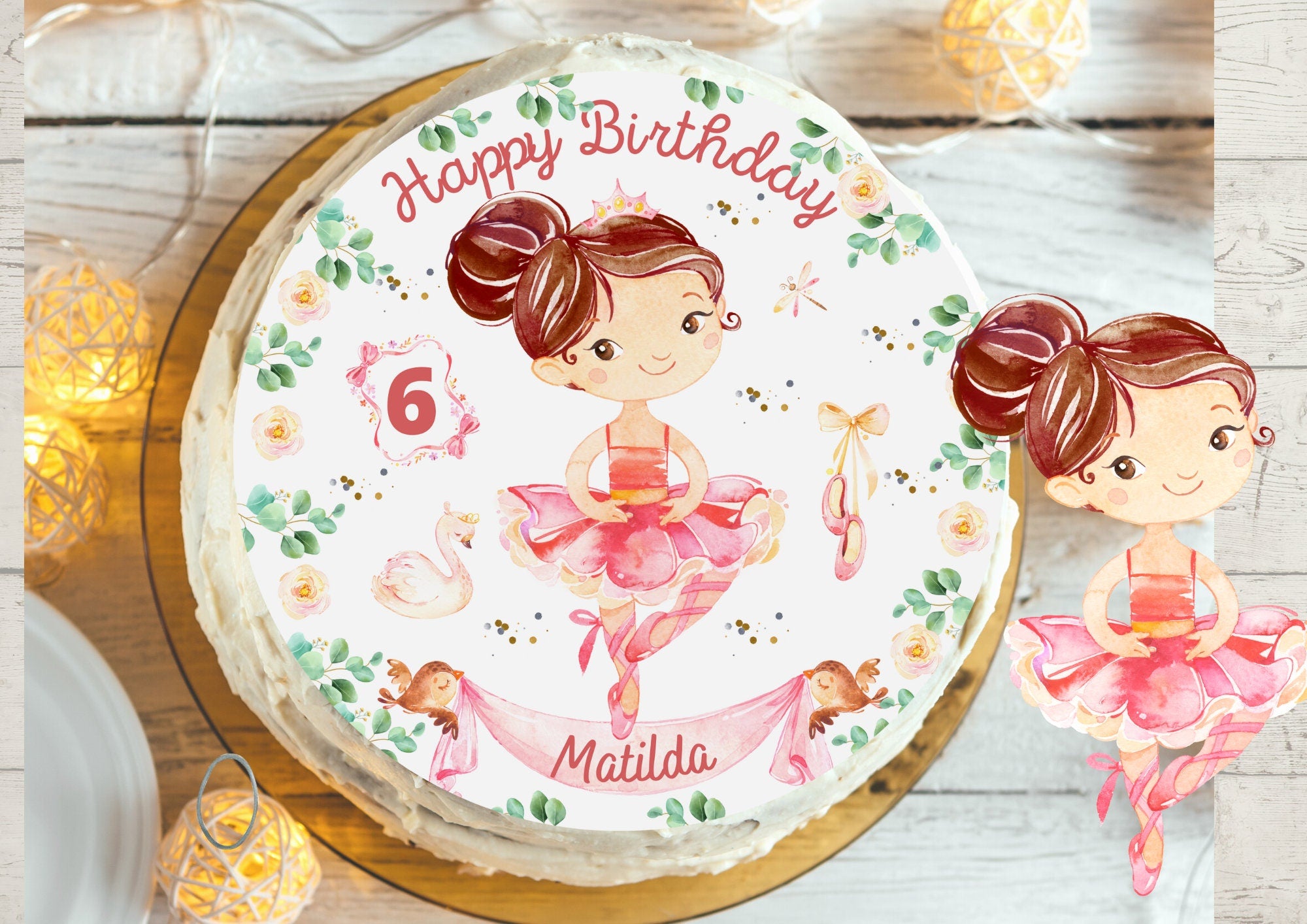 Tortenaufleger Fondant Geburtstag Ballett Ballerina Tänzerin Schwan – Party Decor