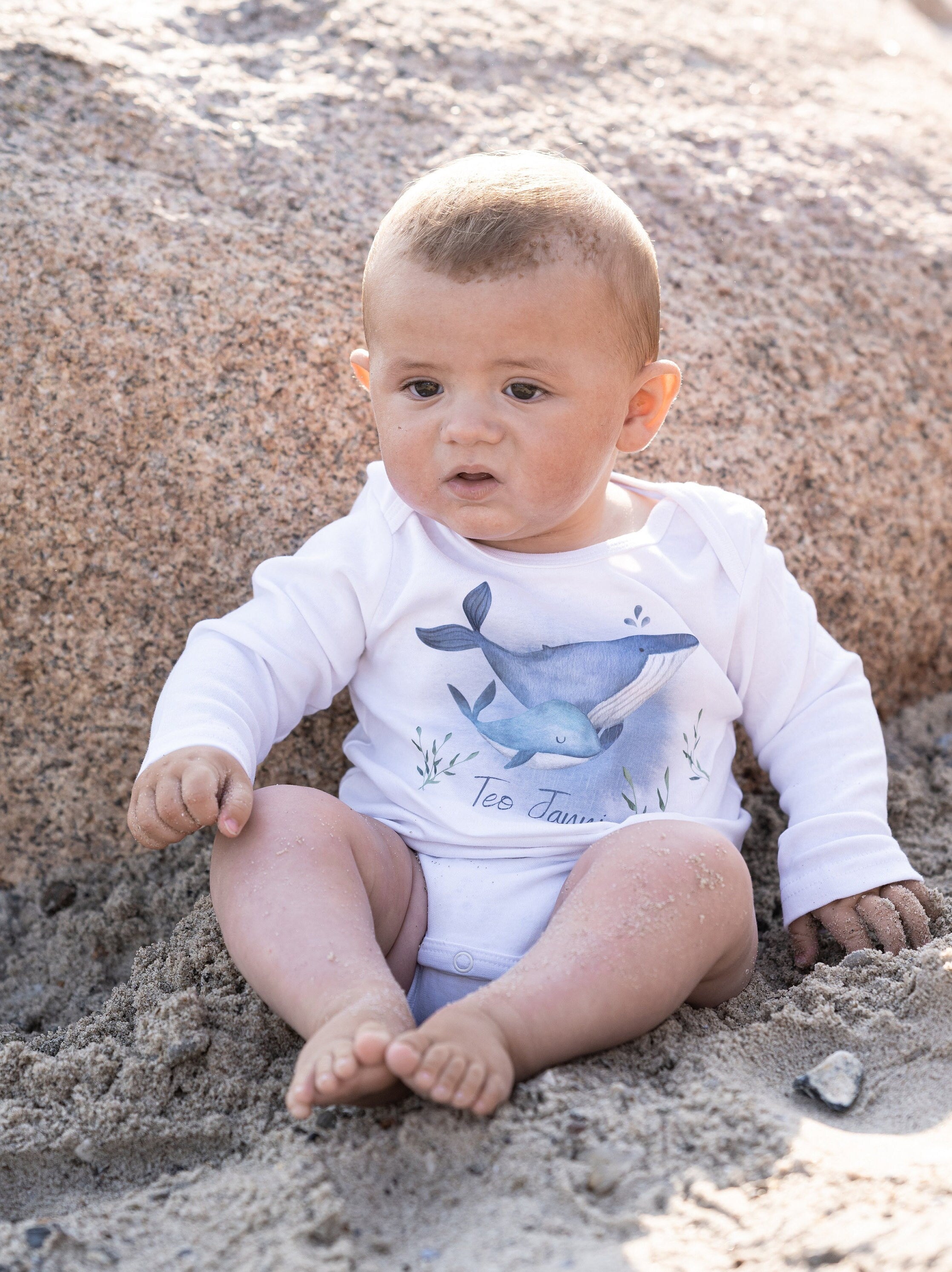 Bügelbild mit Wunschname und Alter personalisiert Fuchs Geburtstagsshirt Wal Meer Maritim Küste