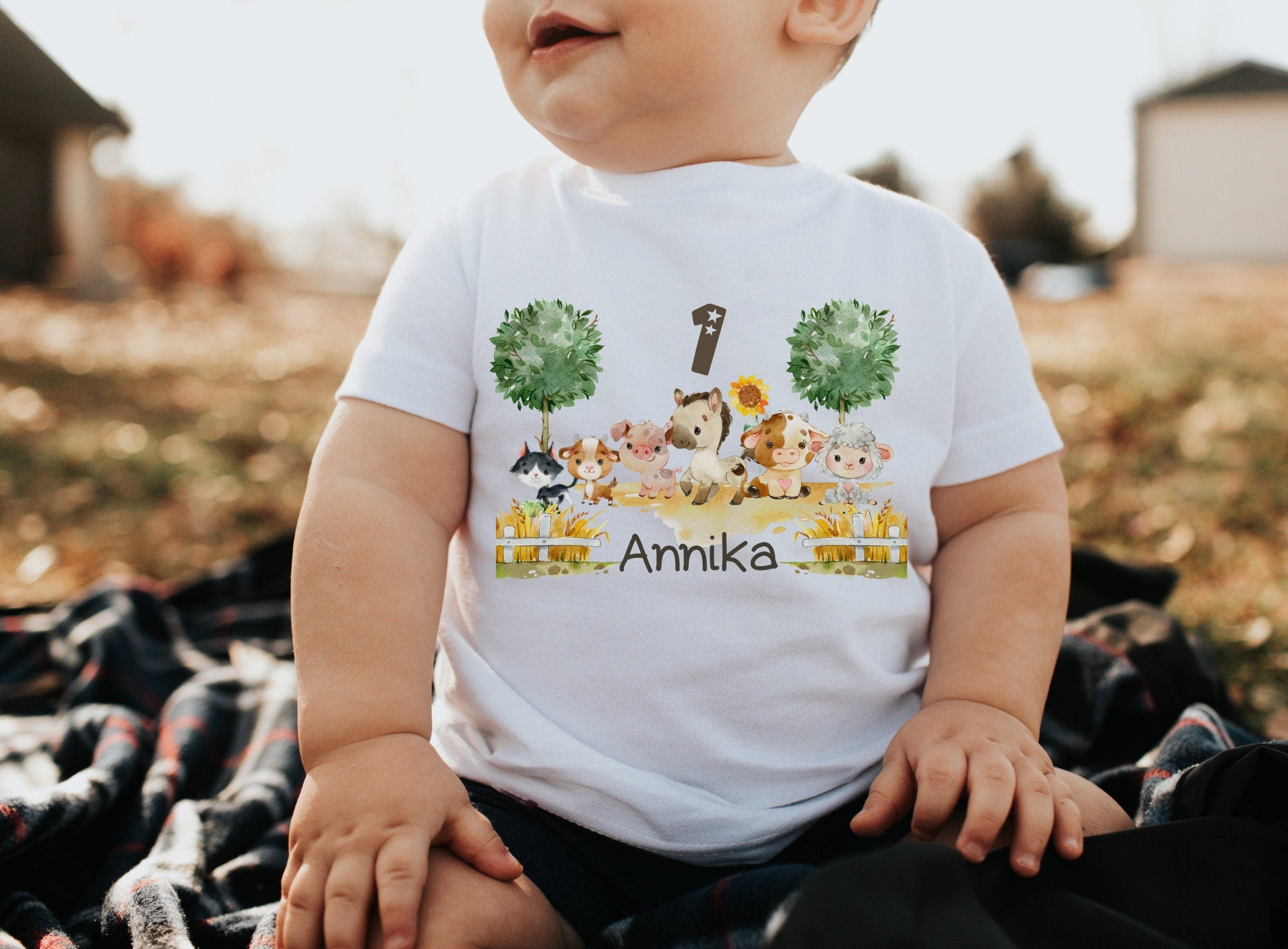 Geburtstagsshirt personalisiert Traktor Bauernhof Bauernhoftiere – T-shirts