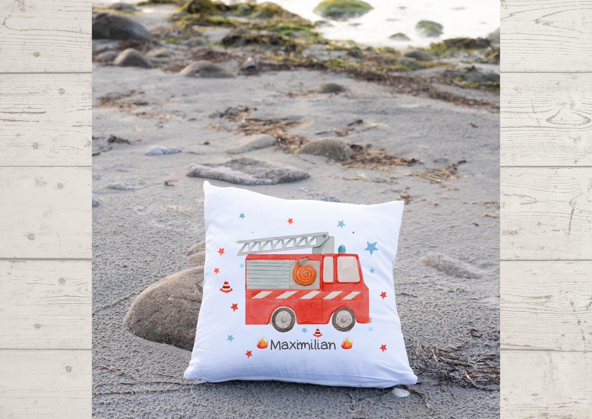 Kissenbezug mit Name personalisiert Feuerwehr Feuerwehrauto Feuerwehrmann – Pillowcases