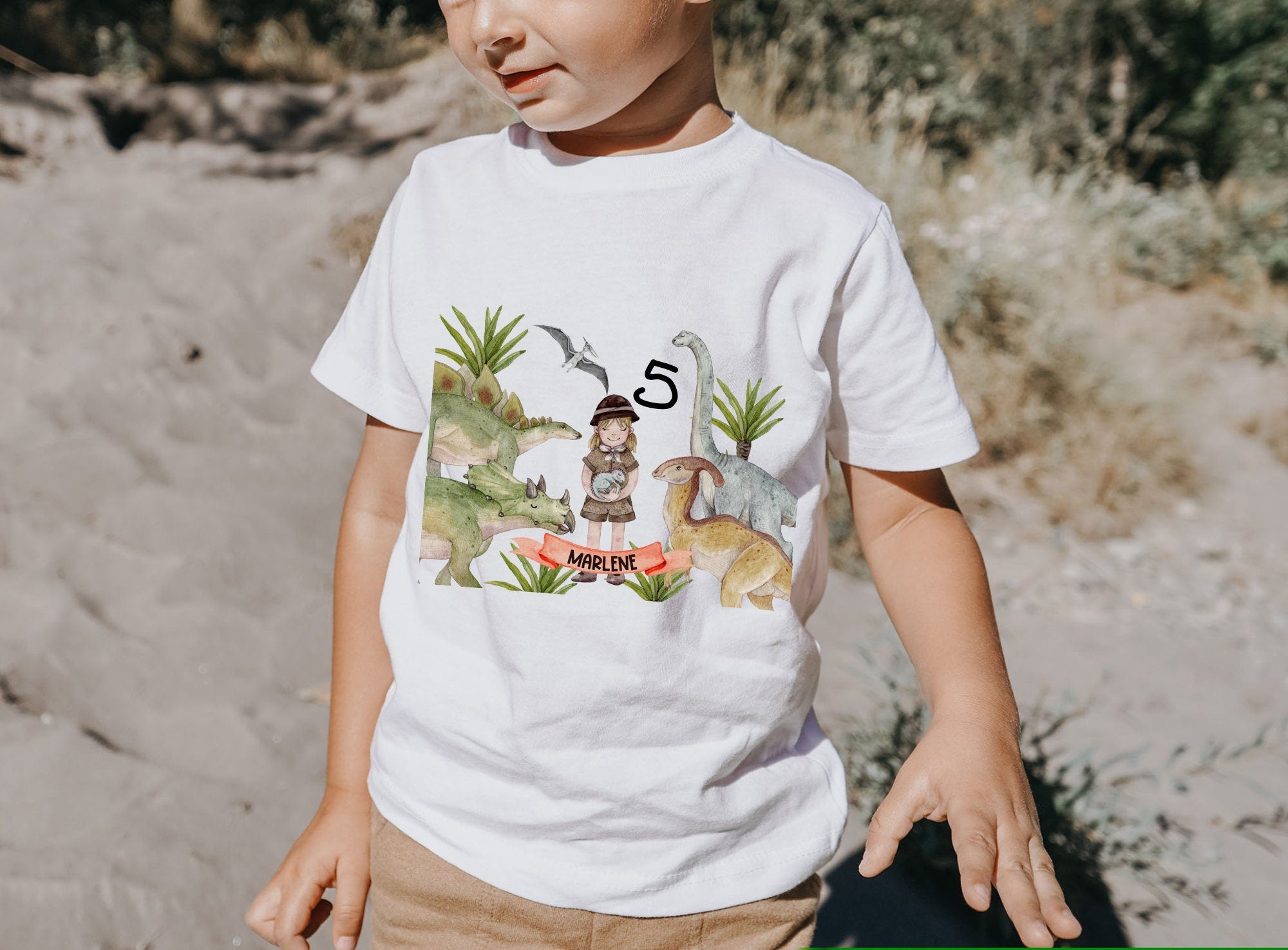 Geburtstagsshirt personalisiert Dinosaurier Dino Dino-Baby – T-shirts