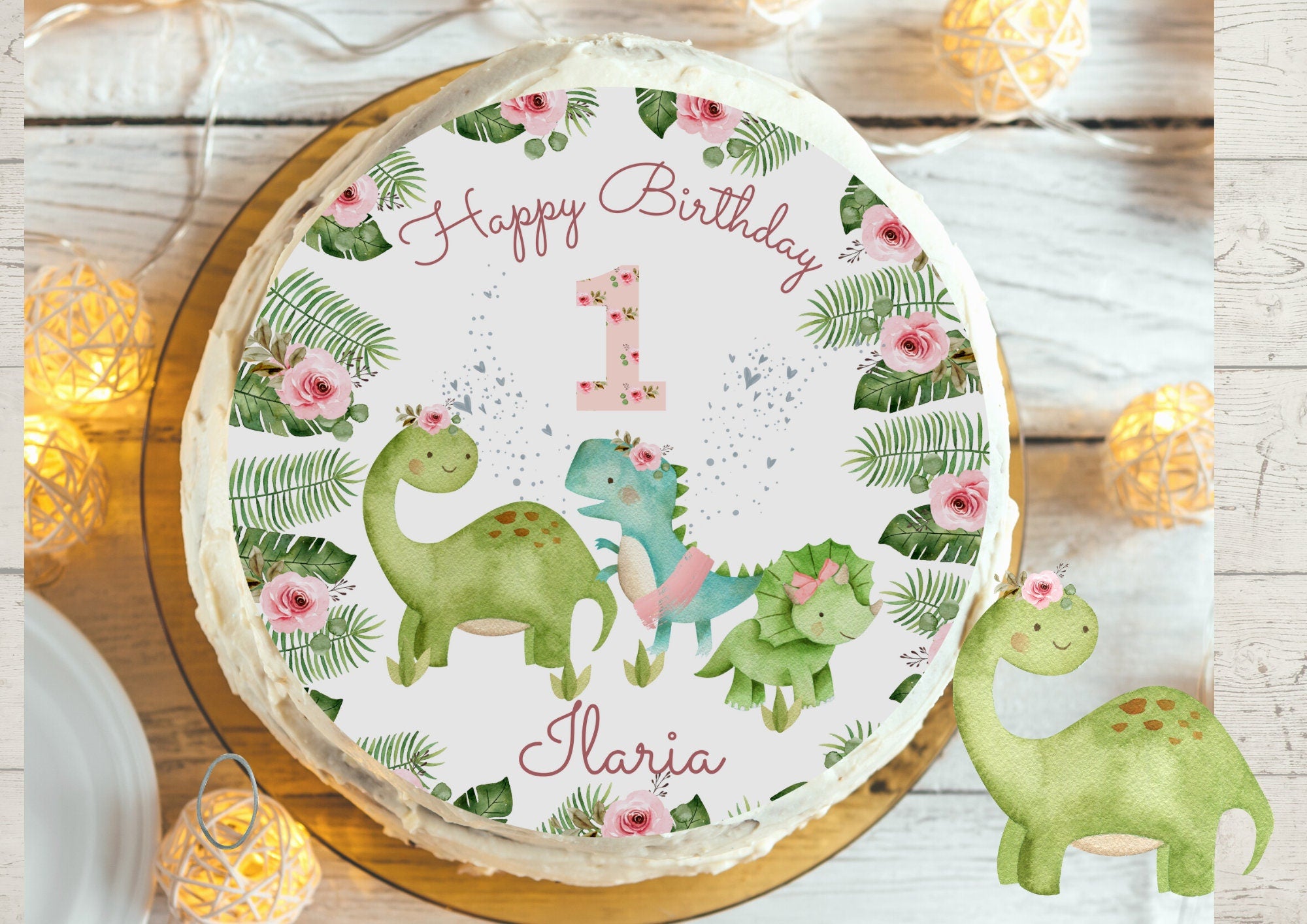 Tortenaufleger Fondant Geburtstag Dino Dinosaurier Dinosauriergeburtstag – Party Decor