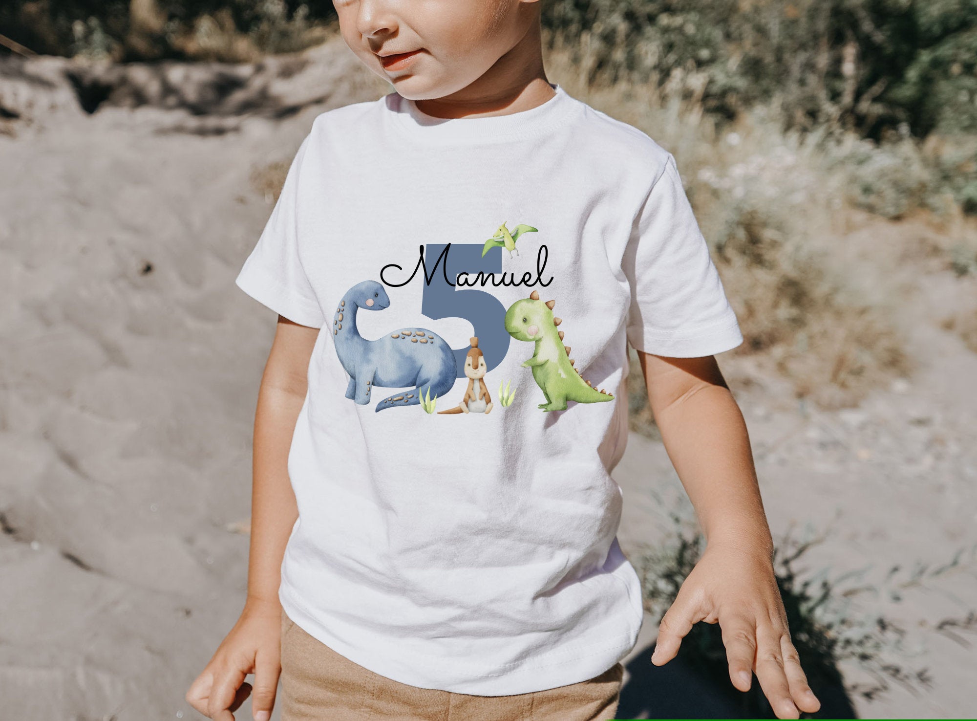 Geburtstagsshirt personalisiert Geburtstag Dinosaurier Dino Tyrannosaurus