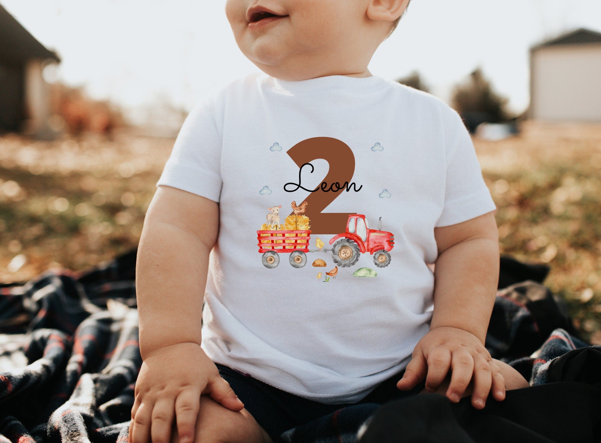 Geburtstagsshirt personalisiert Traktor Bauernhof Bauernhoftiere – T-shirts