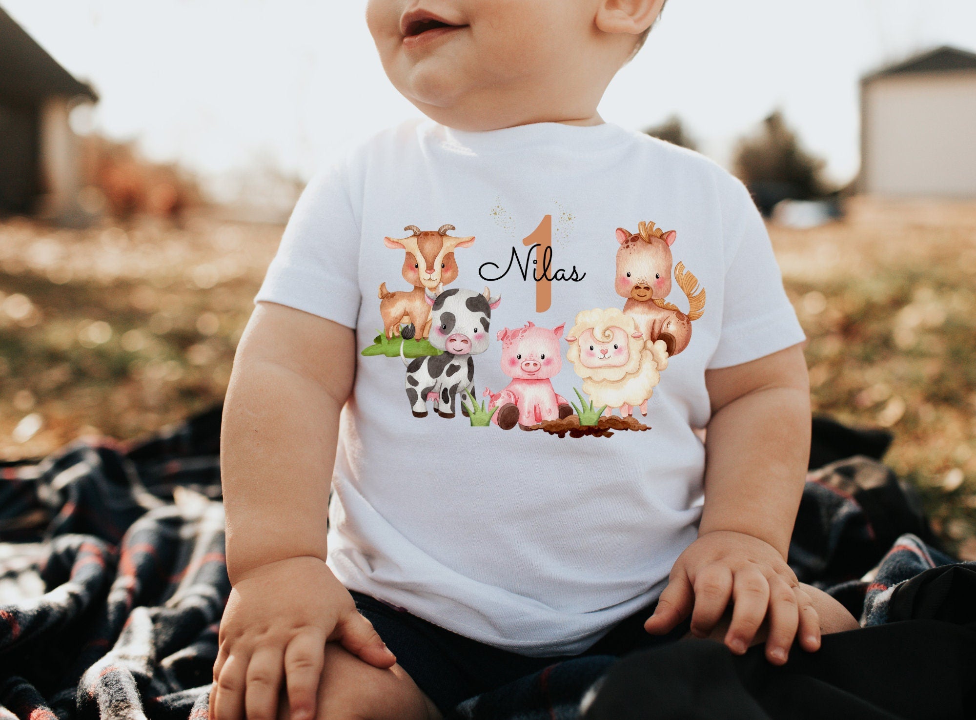 Geburtstagsshirt personalisiert Traktor Bauernhof Bauernhoftiere – T-shirts