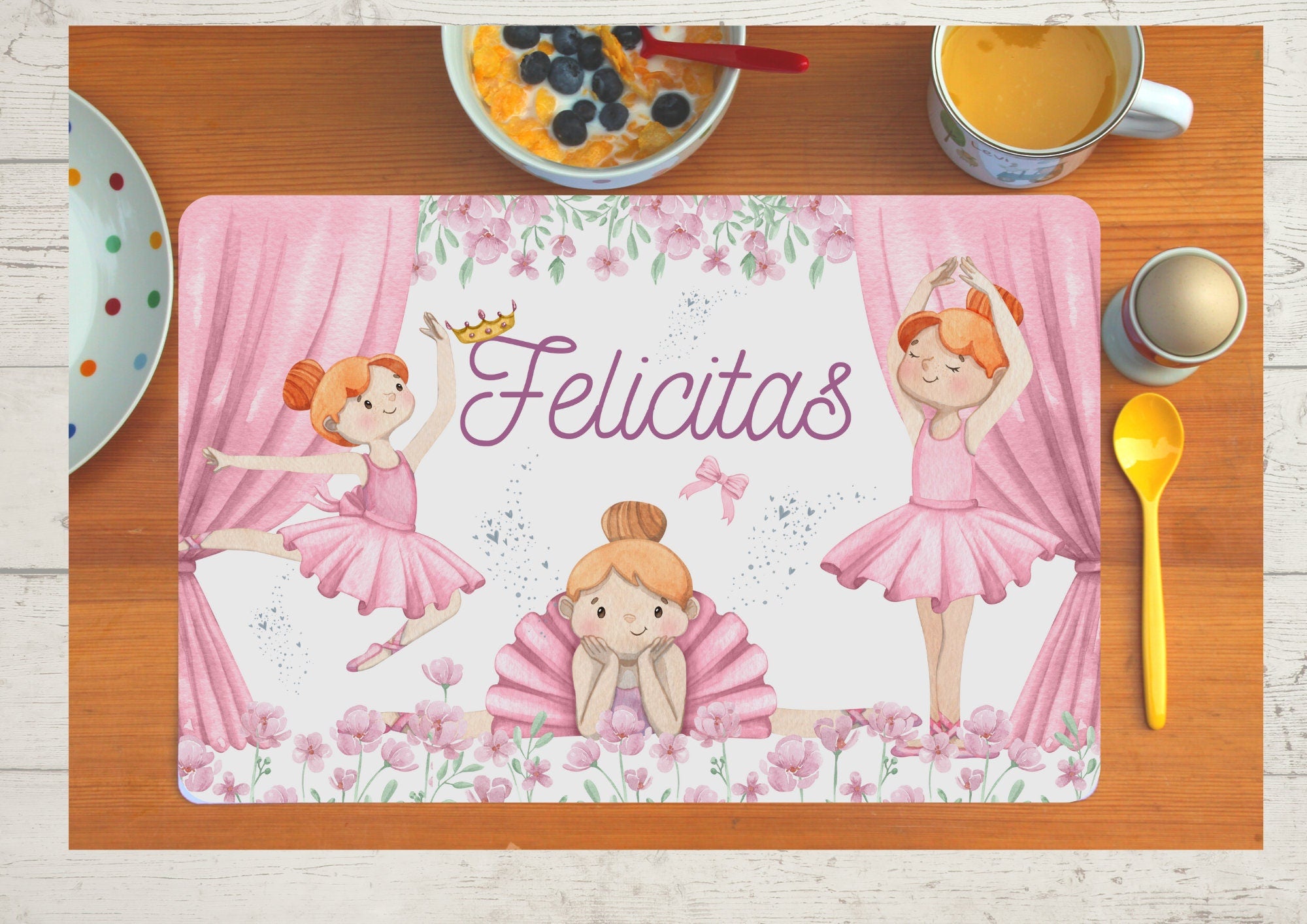 Platzdeckchen mit Name Tänzerin Ballerina Ballett Tanzen – Placemats