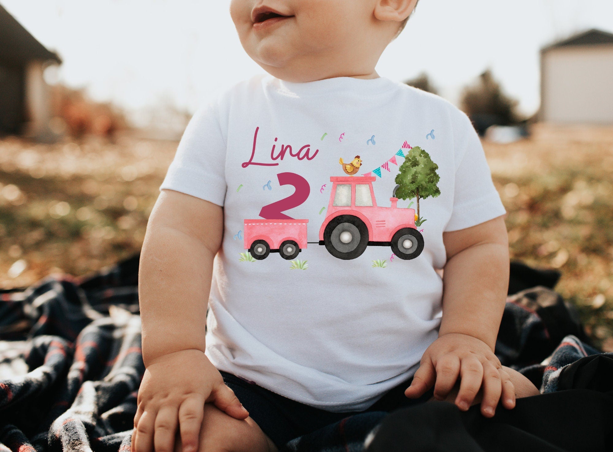 Geburtstagsshirt personalisiert Traktor Trecker Bauernhof Bauernhoftiere – T-shirts