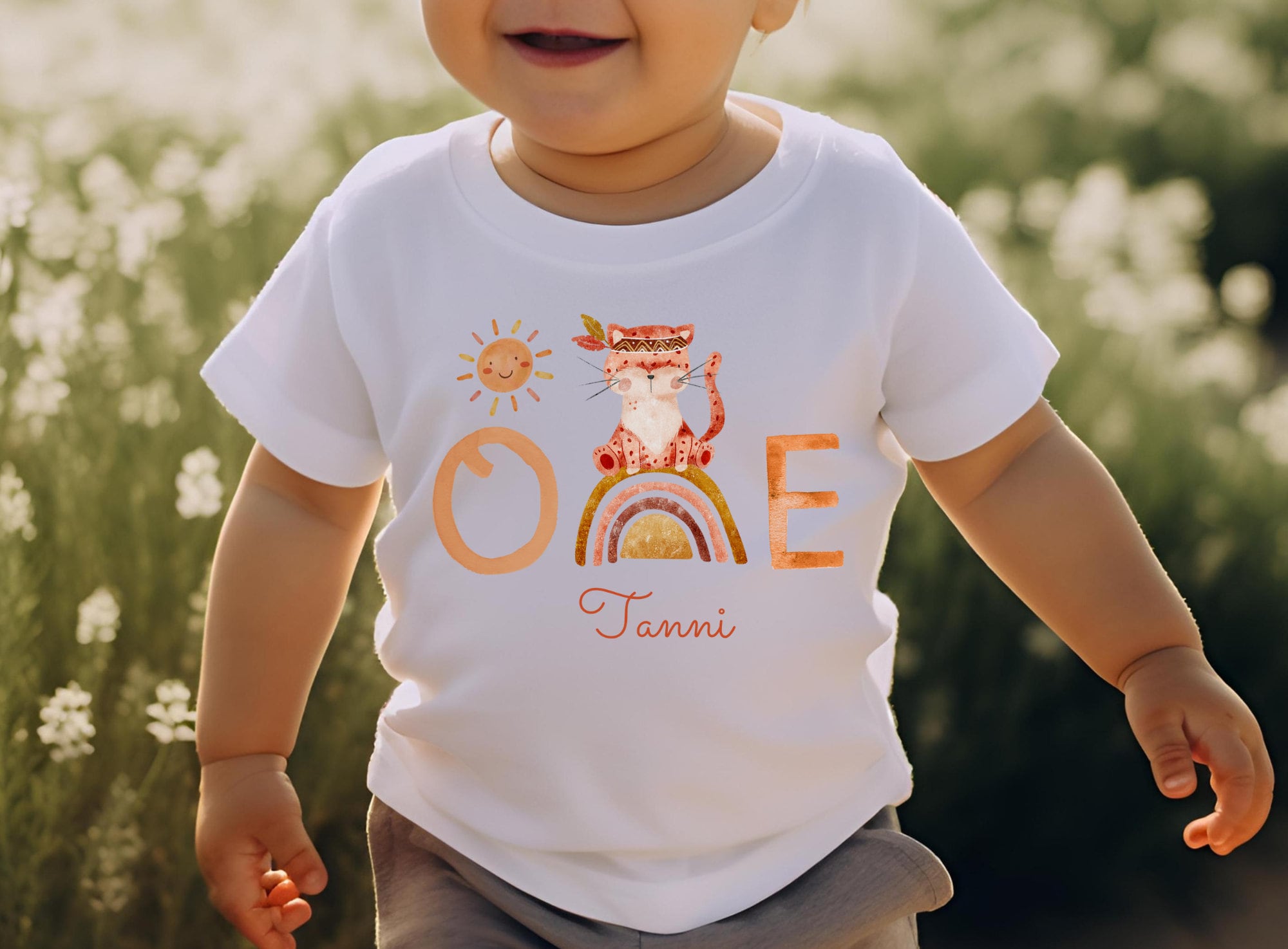 Geburtstagsshirt personalisiert One Erster Geburtstag Regenbogen Onederful Sonne