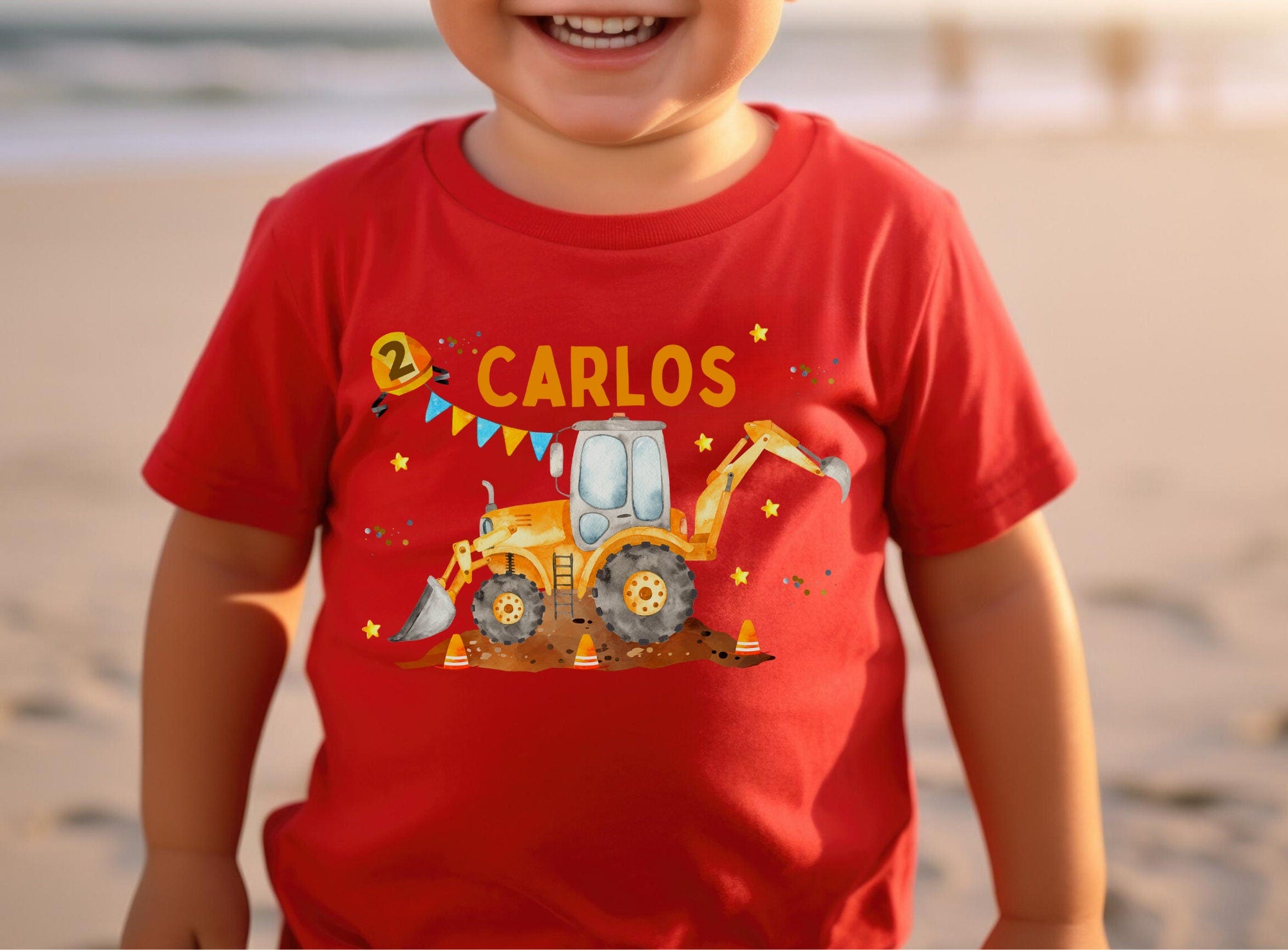 Geburtstagsshirt personalisiert mit Name & Zahl – Radlader Baustelle Bagger Shirt für – Geschenk n – T-shirts
