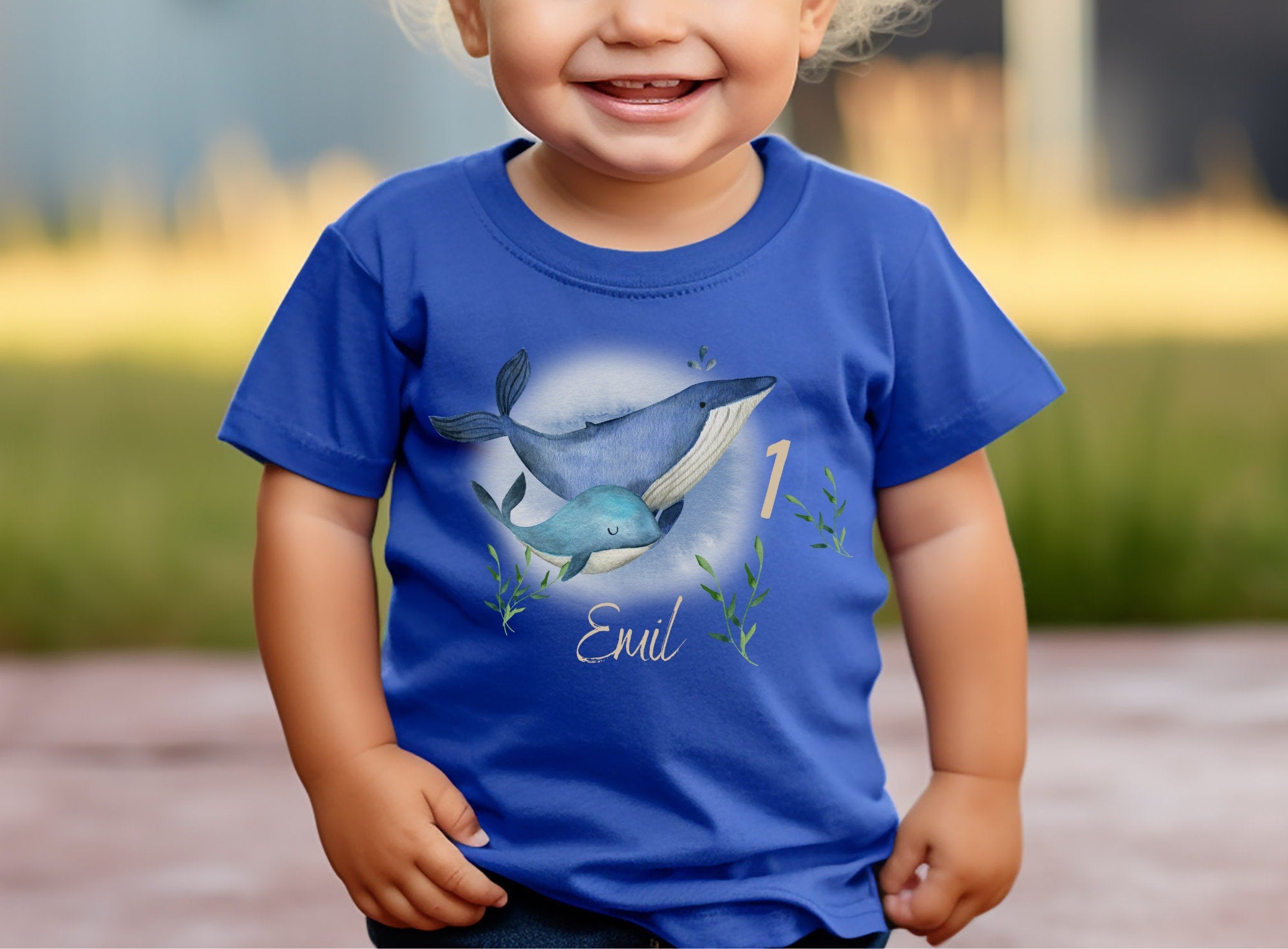 Geburtstagsshirt personalisiert Wal Unterwasser Meer Orca