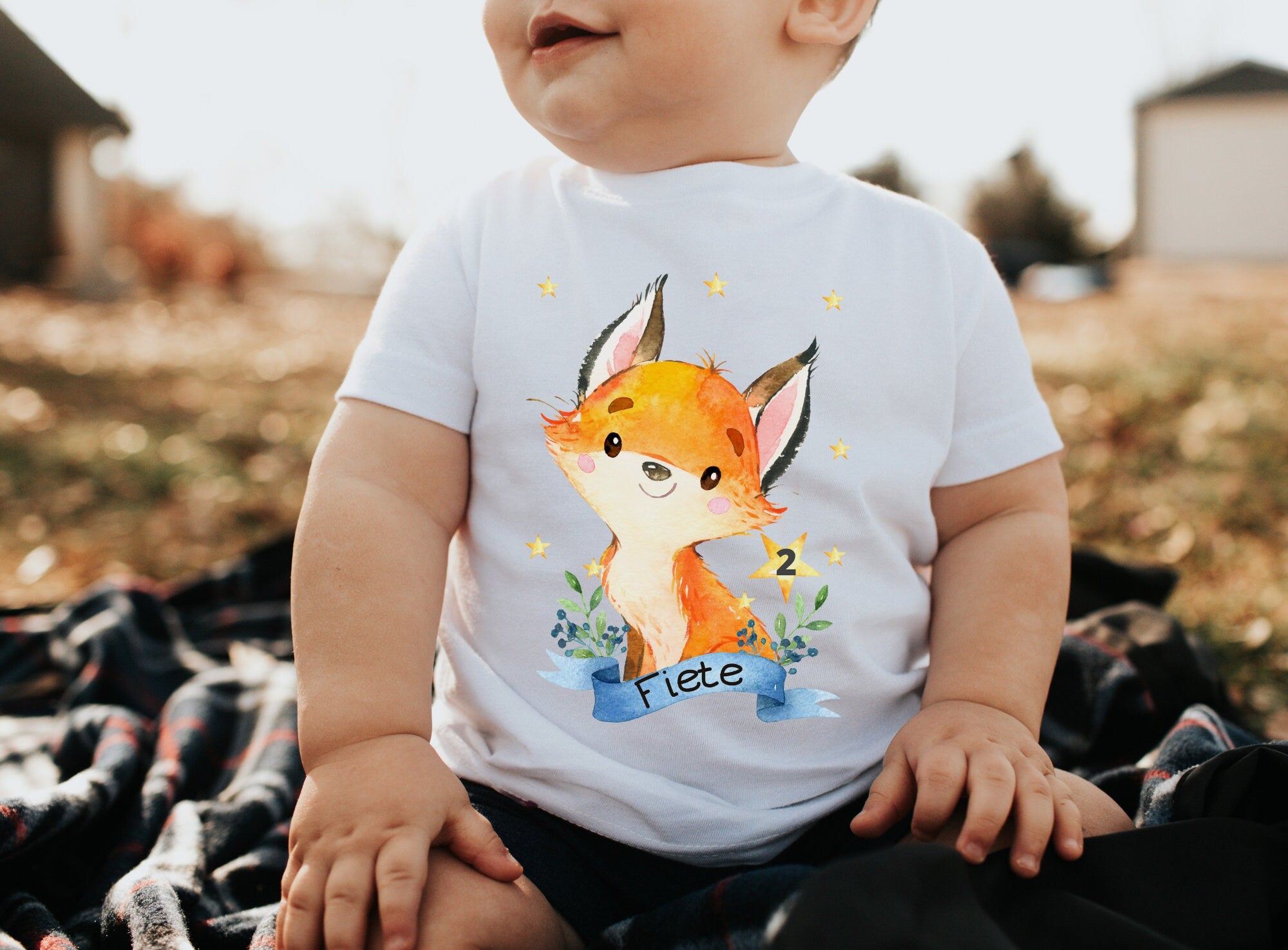 Geburtstagsshirt personalisiert Fuchs Waldtiere