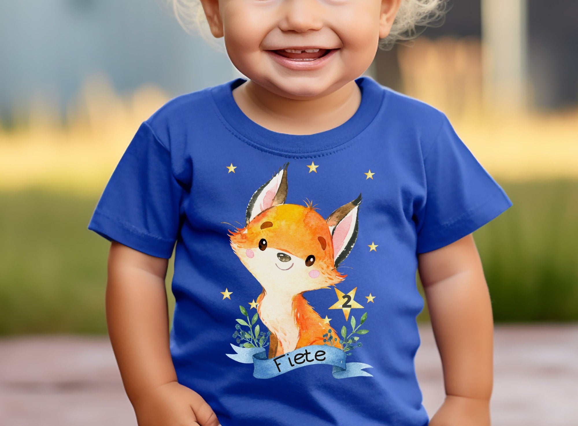 Geburtstagsshirt personalisiert Fuchs Waldtiere – T-shirts