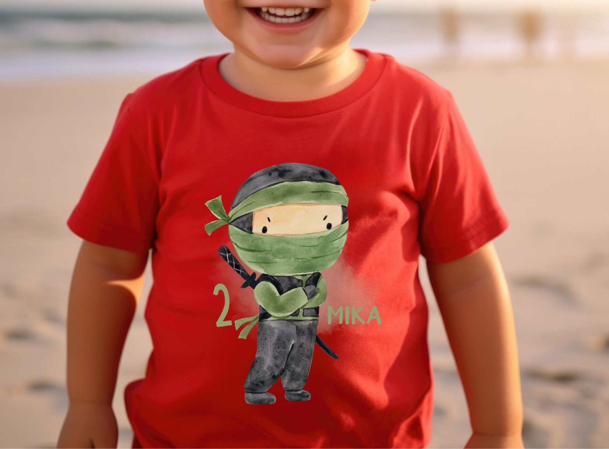 Ninja Geburtstag – personalisiert mit Name & Zahl – Geburtstagsshirt 1–6 Jahre – T-shirts