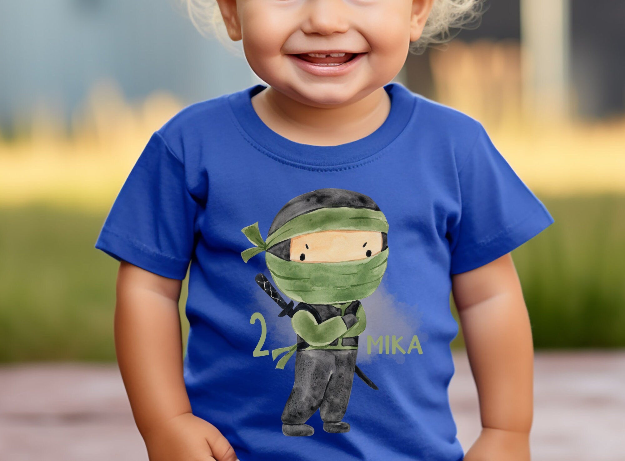 Geburtstagsshirt personalisiert Ninja Kämpfer Samurai