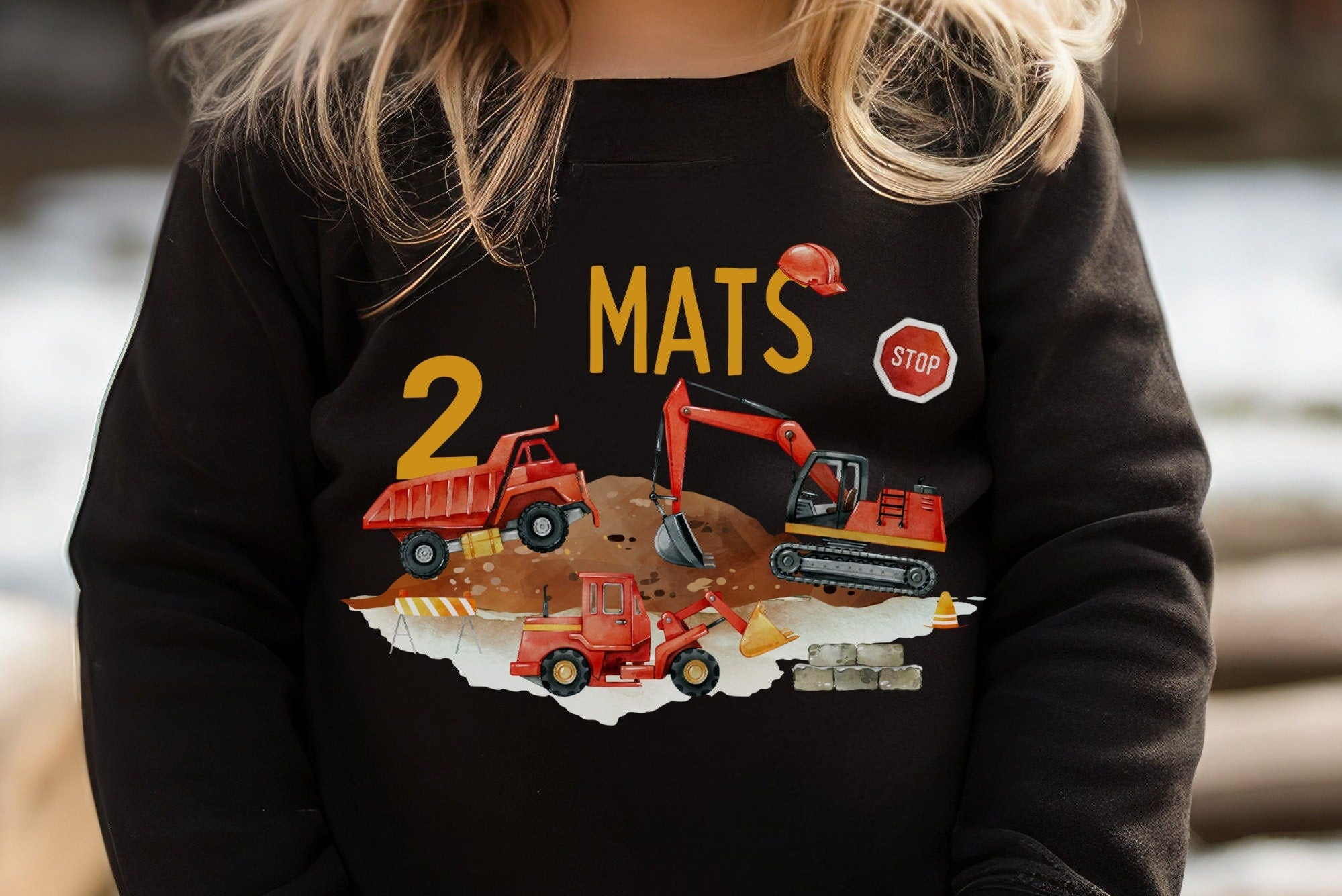 Geburtstagsshirt personalisiert Bagger Radlader Baustelle Bauarbeiter Kipplaster Bauarbeiter – T-shirts