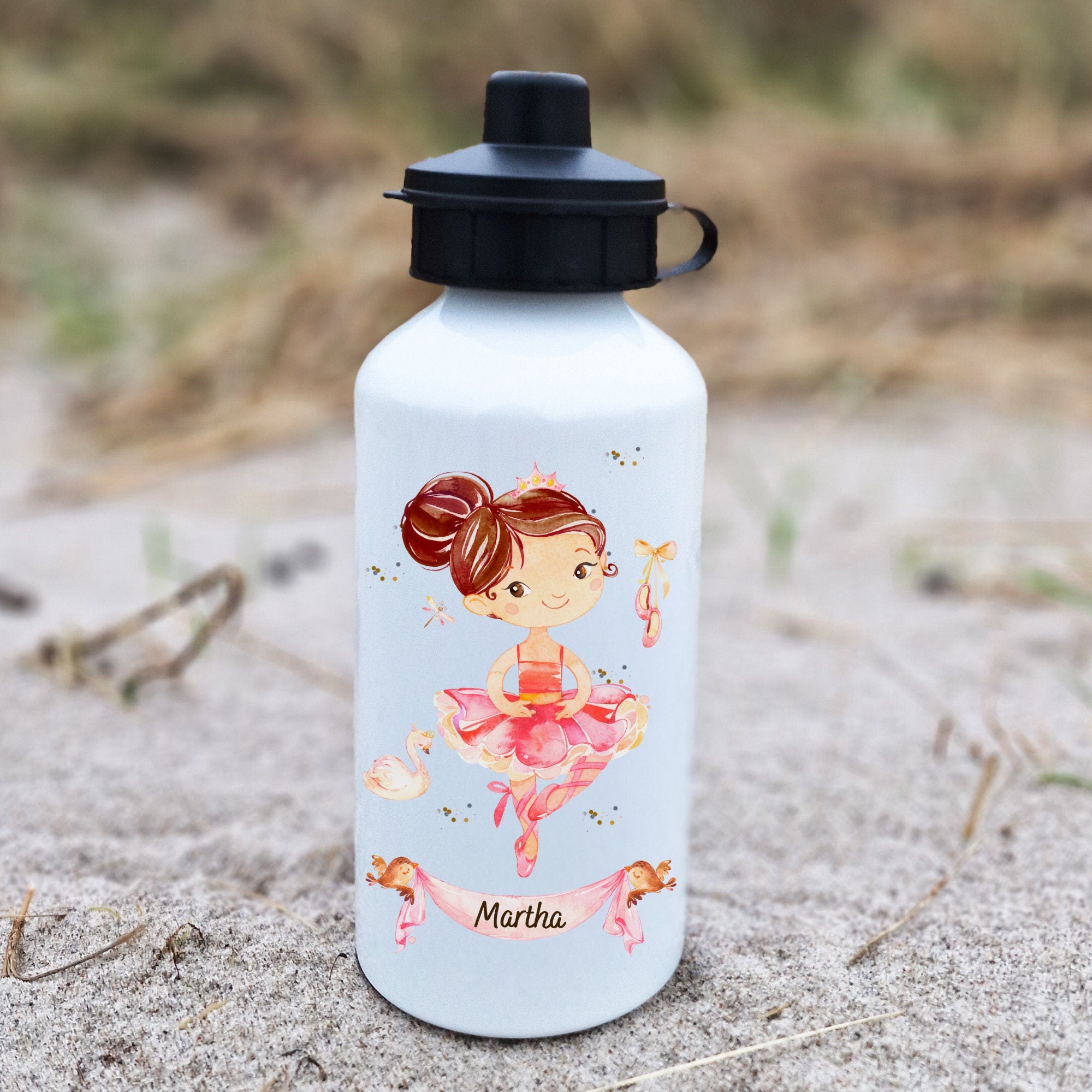 Trinkflasche Wasserflasche personalisiert mit Name Ballerina Tänzerin Ballett