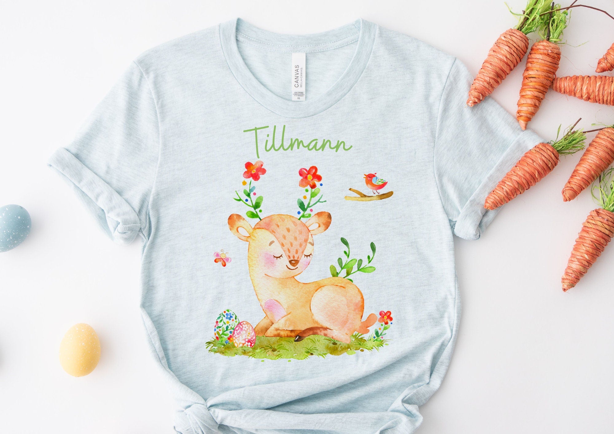 Bügelbild für bunte ien Ostern Osterhase Ostershirt OsterpulloverOsterbody Osterkleid Hase Möhre Frühling Küken