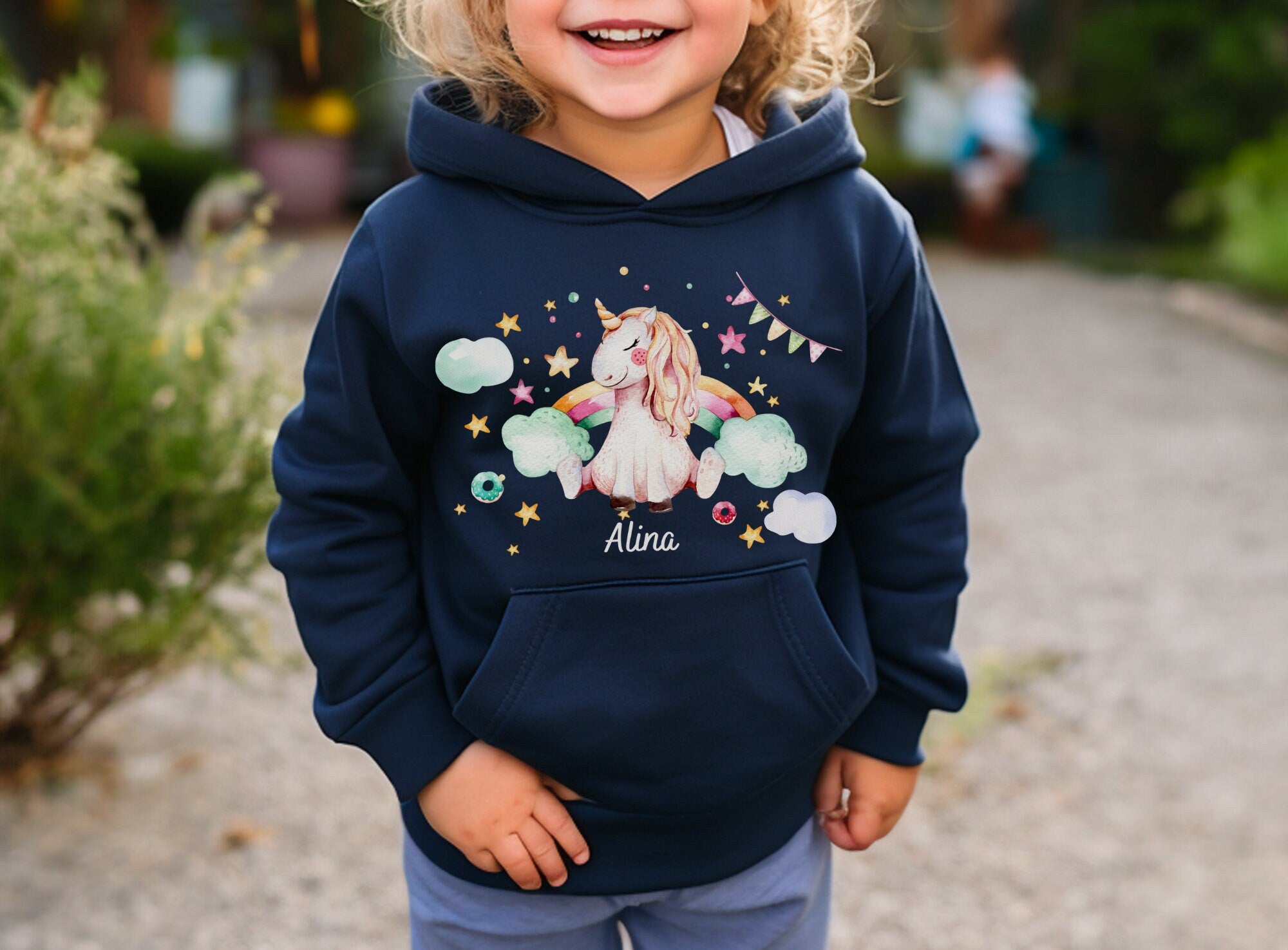 Hoodie personalisiert pullover Pulli Kapuzenpulli Pirat Seeräuber Piratenschiff Einhorn Regenbogen Sternenstaub