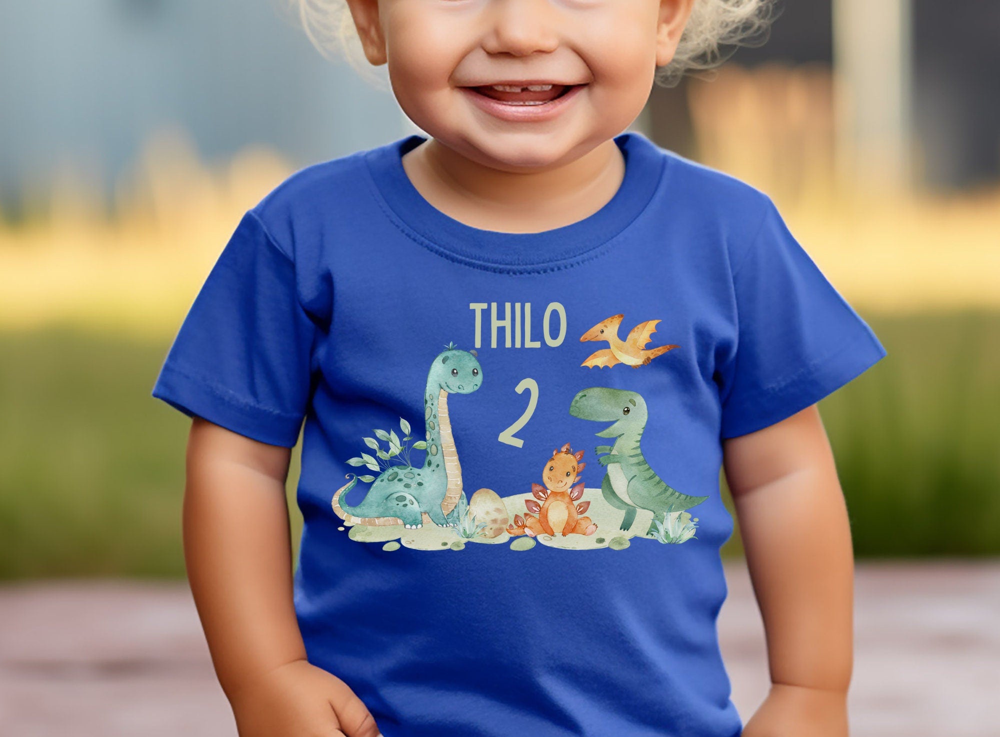 Geburtstagsshirt personalisiert Geburtstag Dinosaurier Dino Tyrannosaurus T-Rex