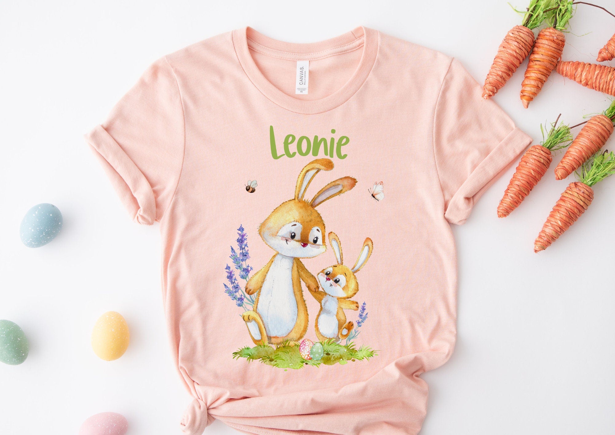 Bügelbild für bunte ien Ostern Osterhase Ostershirt OsterpulloverOsterbody Osterkleid Hase Möhre Frühling