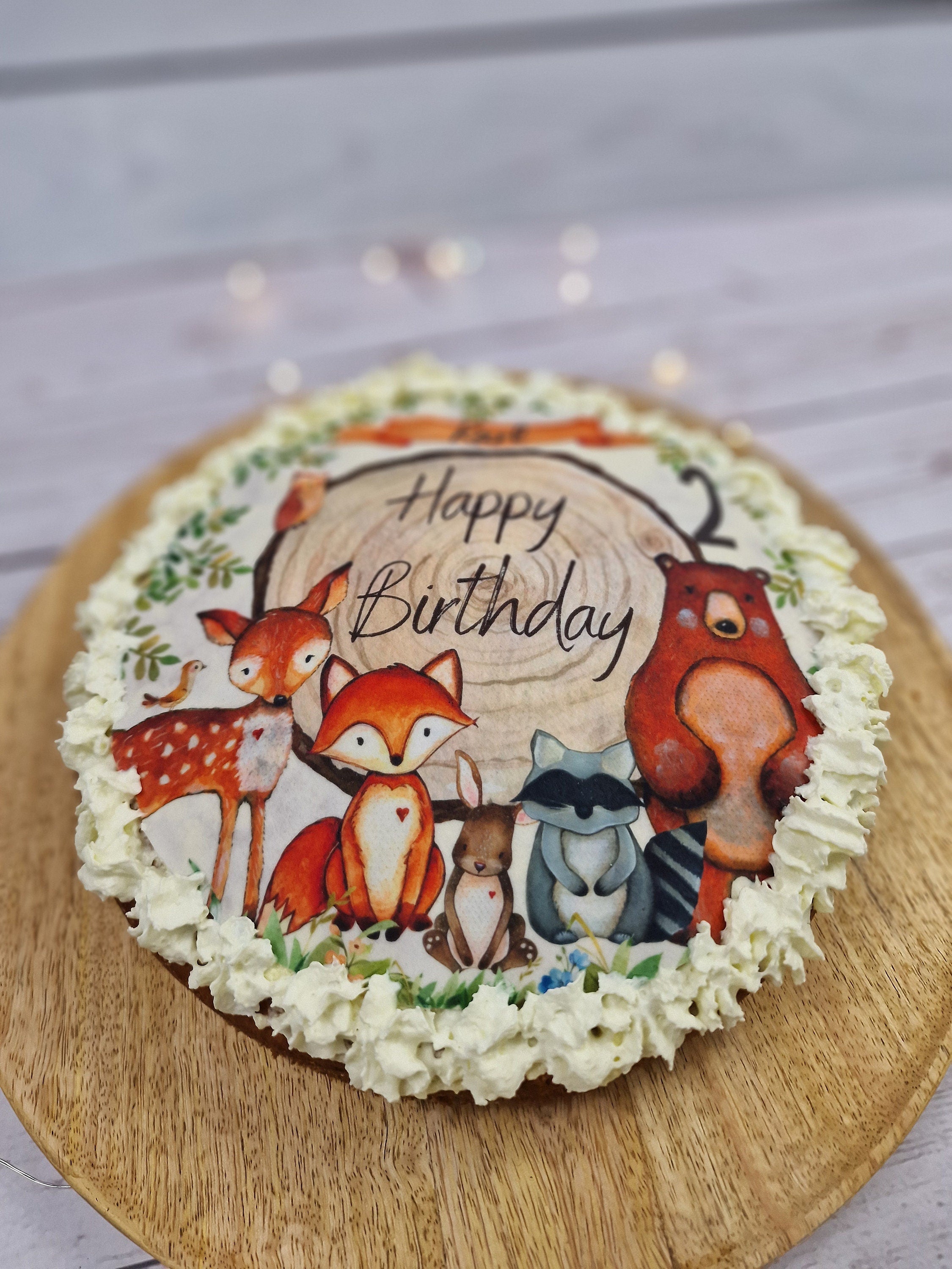 Tortenaufleger Fondant Geburtstag Fuchs Waldtiere