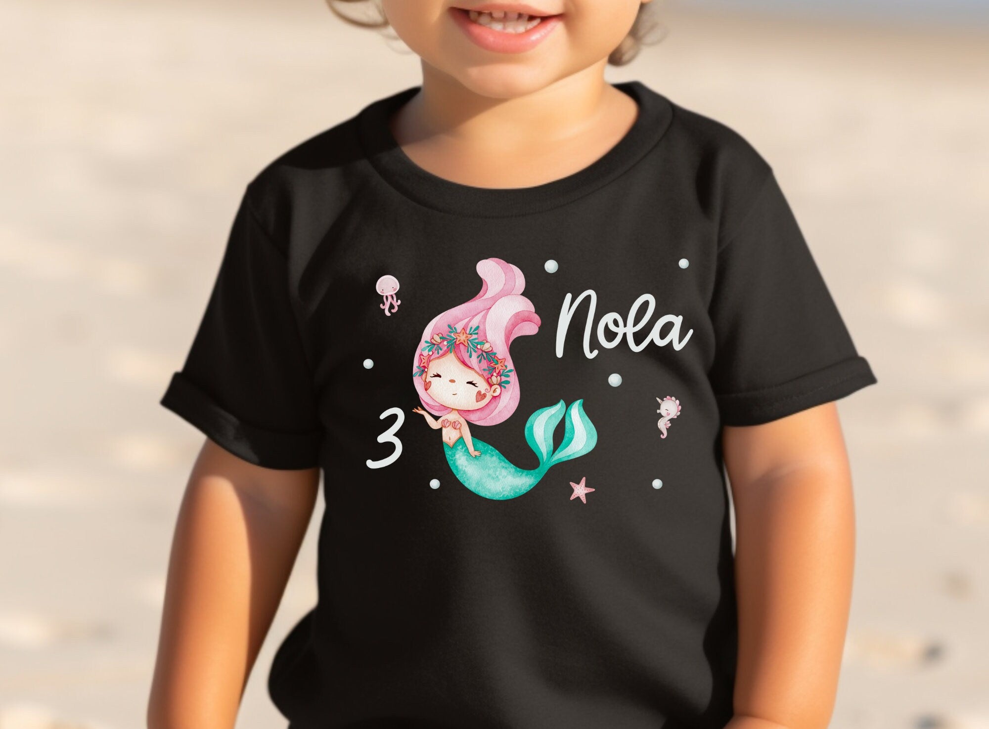 Geburtstagsshirt personalisiert Meerjungfrau Meer Unterwasser Nixe