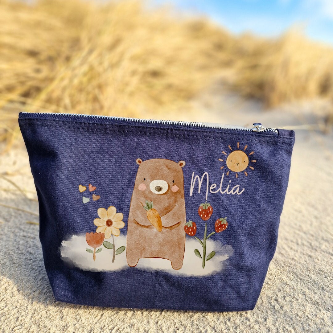 Wickeltasche mit Namen personalisiert Kulturbeutel Waschbeutel Wal Bär Boho – Diaper Caddies