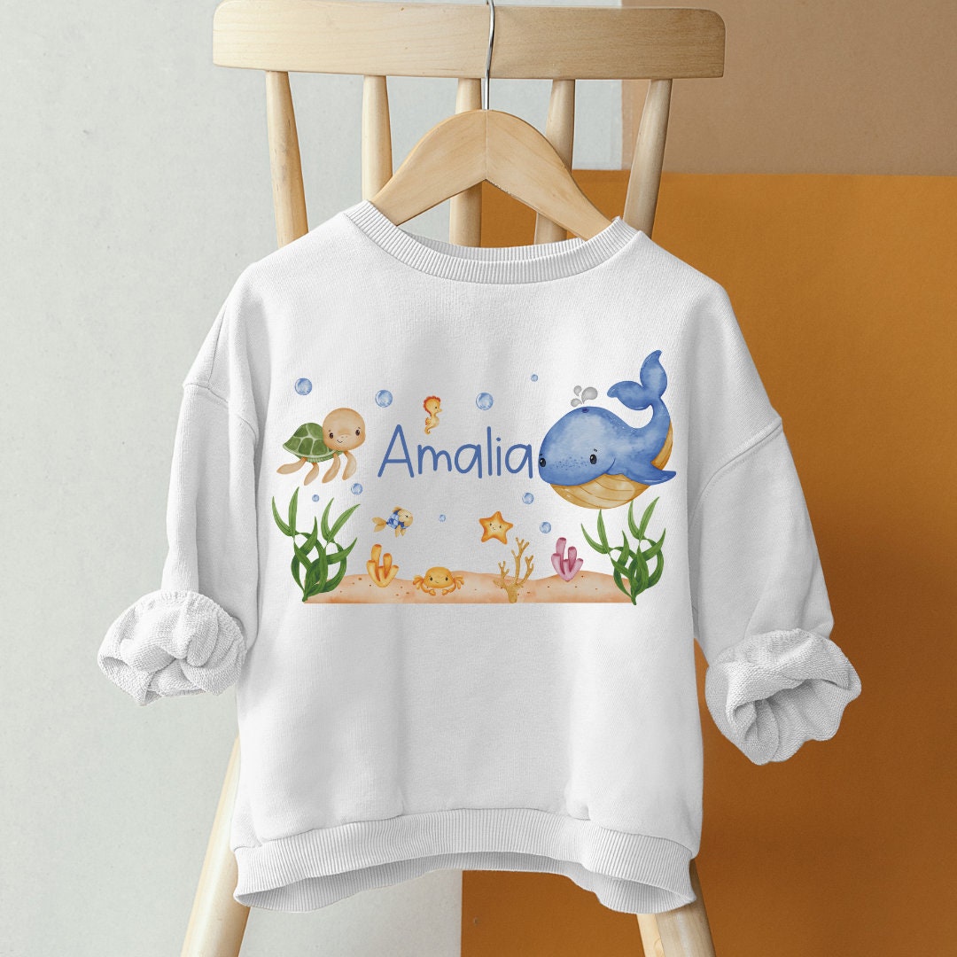 Pullover Sweatshirt Sweater personalisiert pullover Babypullover Pulli Wal Unterwasser