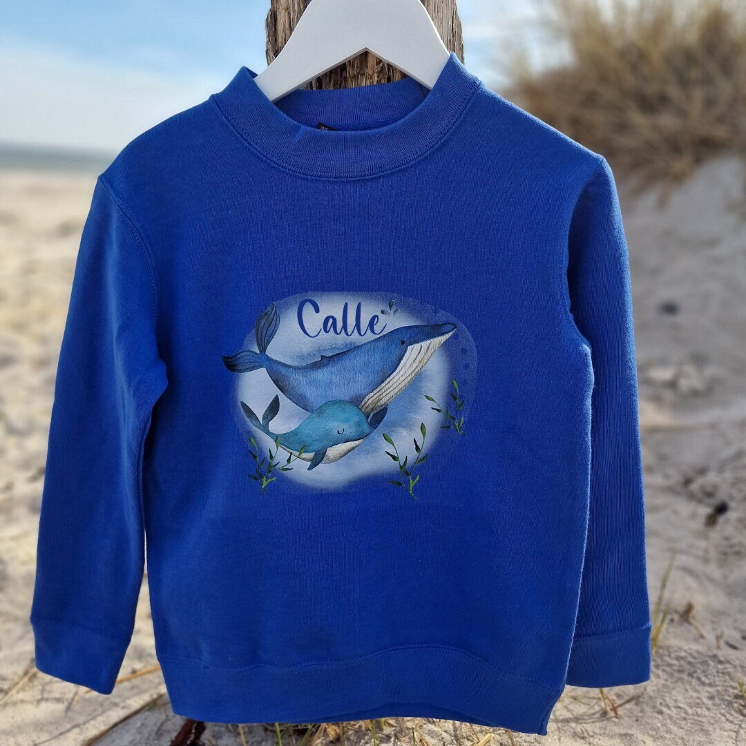 Pullover Sweatshirt Sweater personalisiert pullover Babypullover Pulli Wal Unterwasser