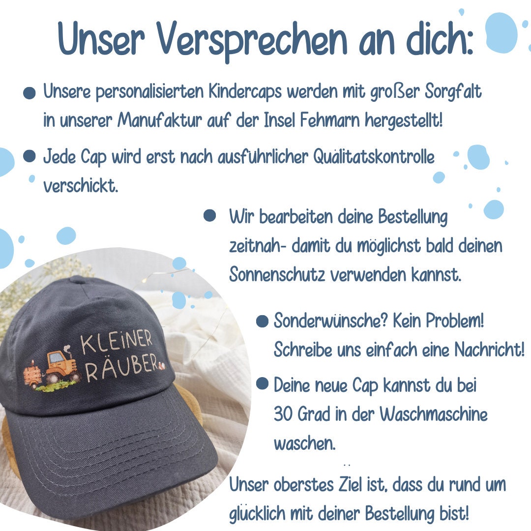 Cap Personalisiert mit Name Sonnenschutz Kleiner Rabauke Biber