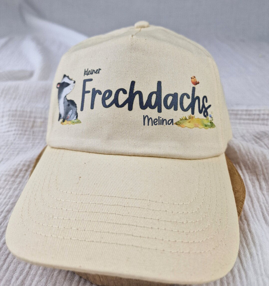 Cap Personalisiert mit Name Sonnenschutz Kleiner Frechdachs Dachs