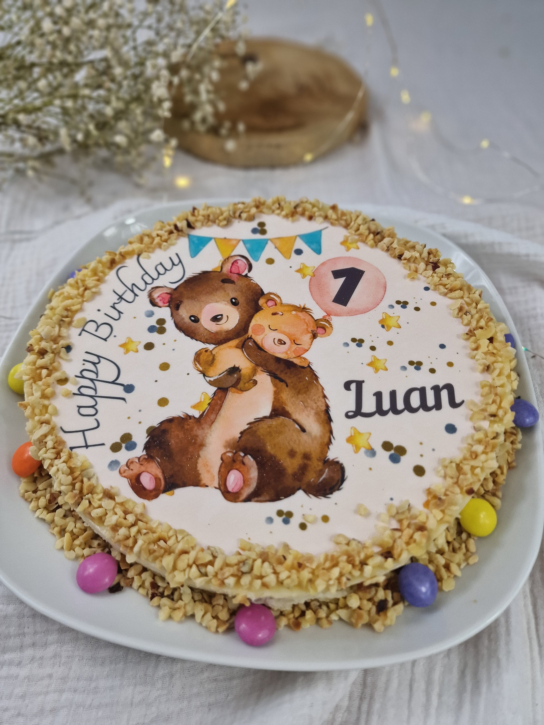 Tortenaufleger Fondant Geburtstag Bär Baby