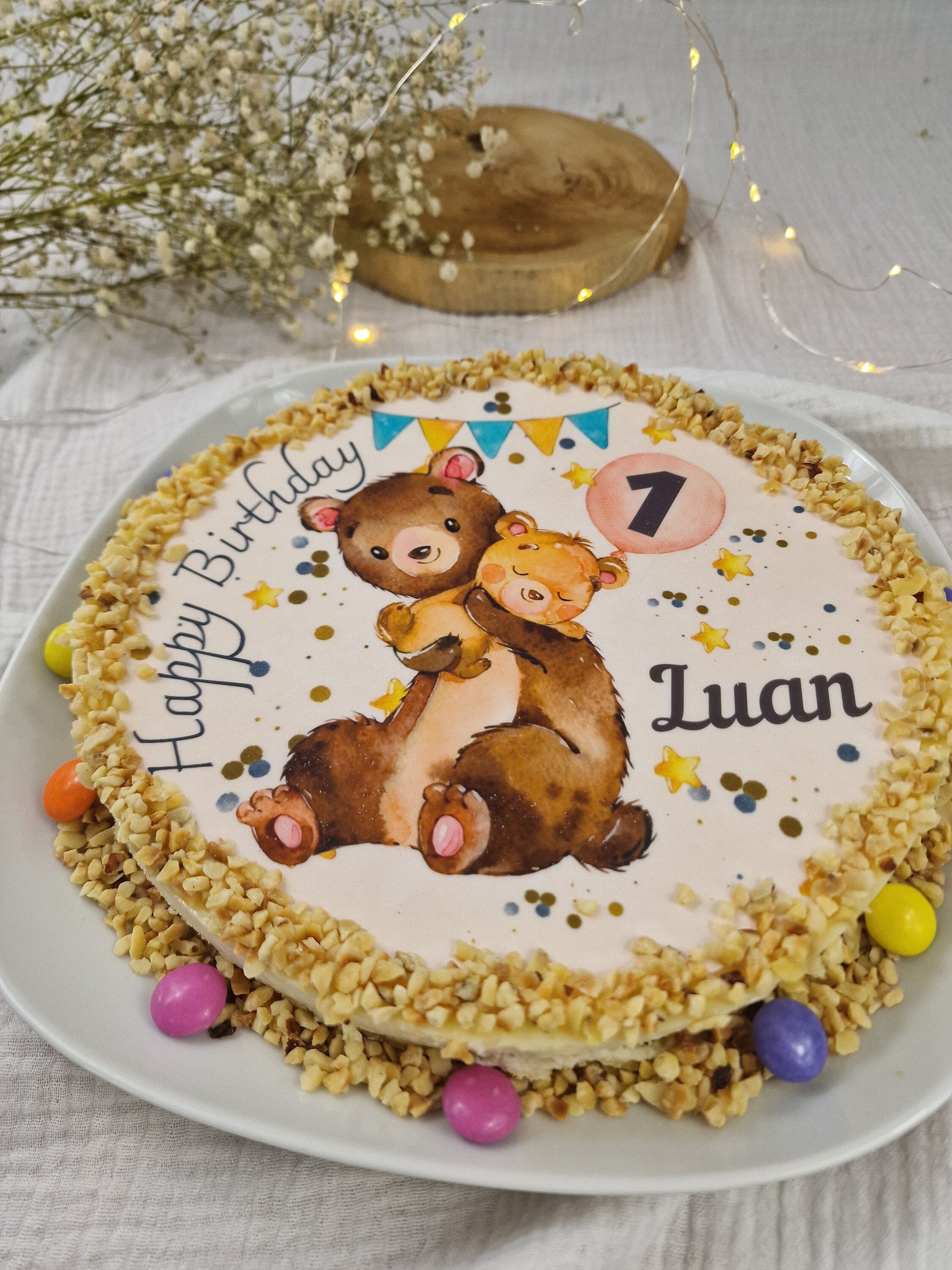 Tortenaufleger Fondant Geburtstag Bär Baby