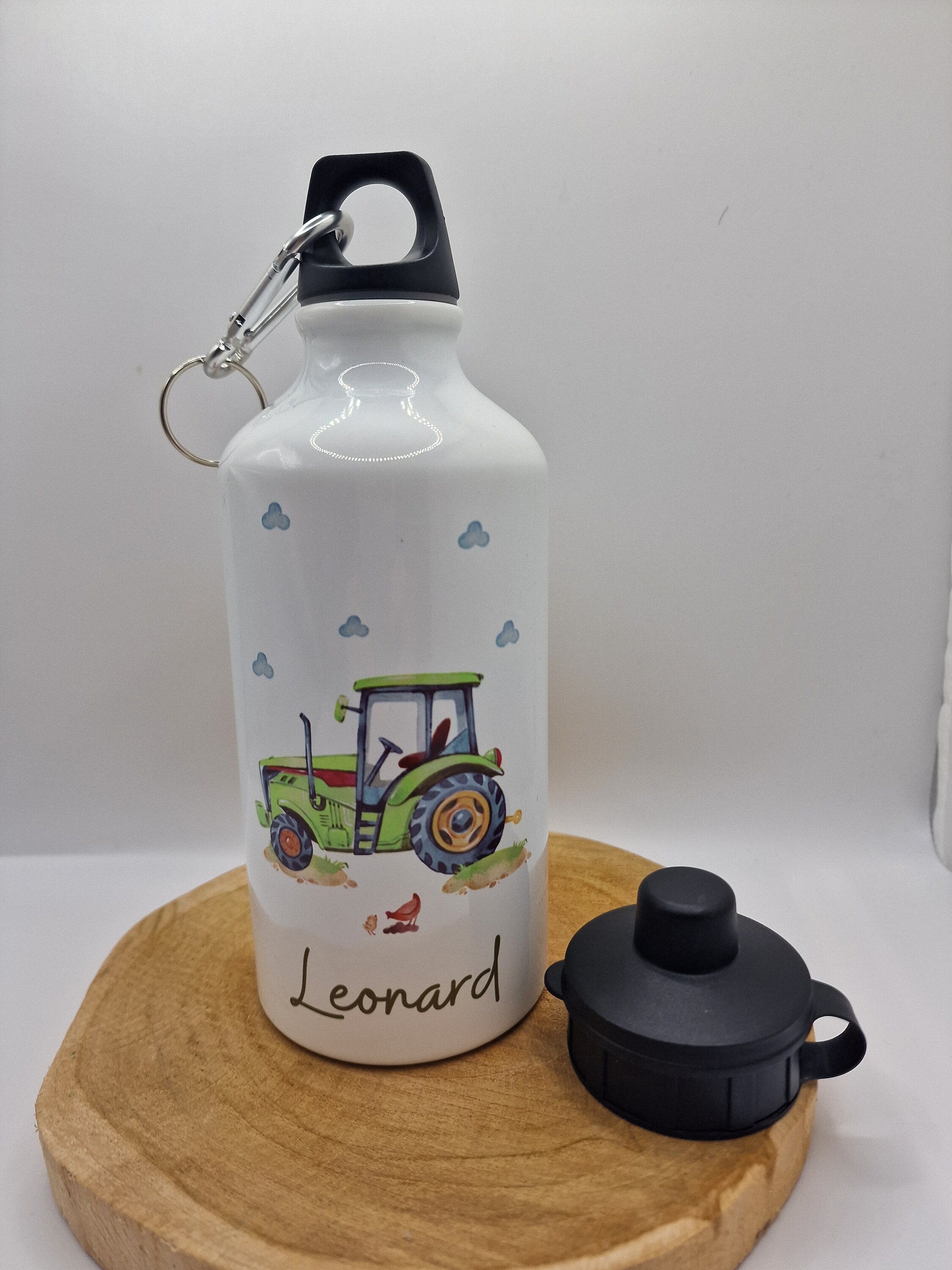 Trinkflasche Wasserflasche personalisiert mit Name Traktor Trecker