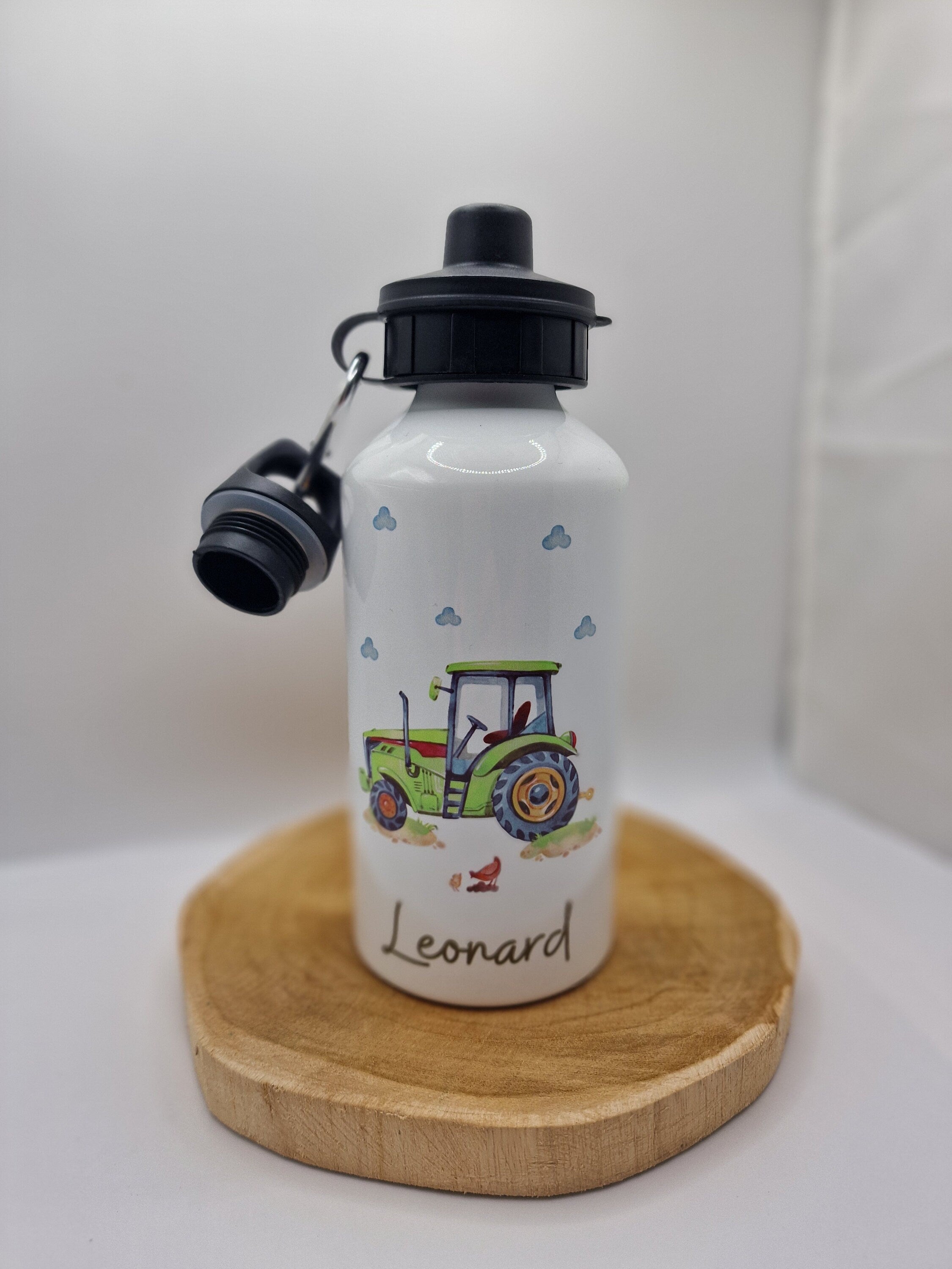 Trinkflasche Wasserflasche personalisiert mit Name Traktor Trecker