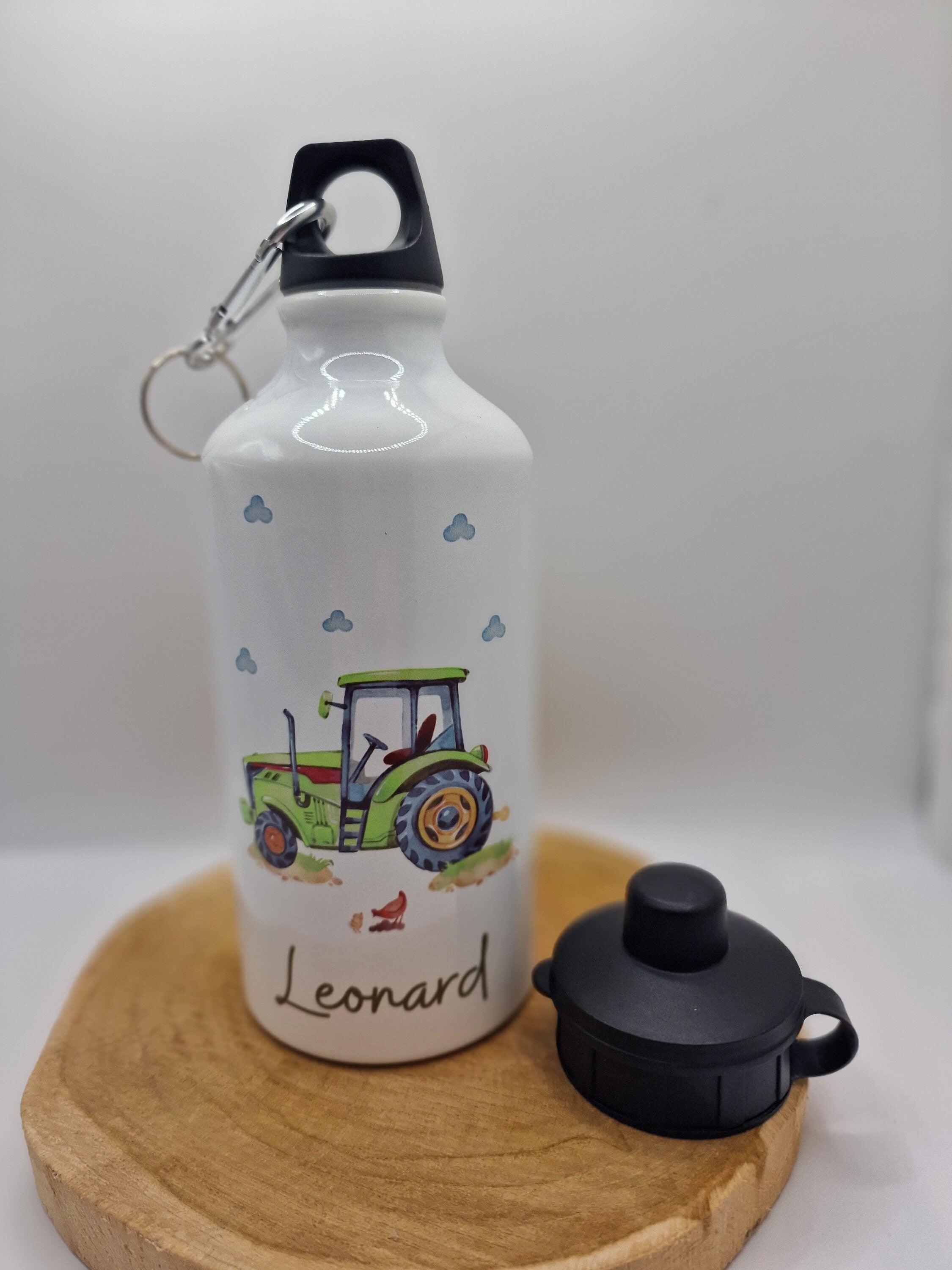 Trinkflasche Wasserflasche personalisiert mit Name Traktor Trecker