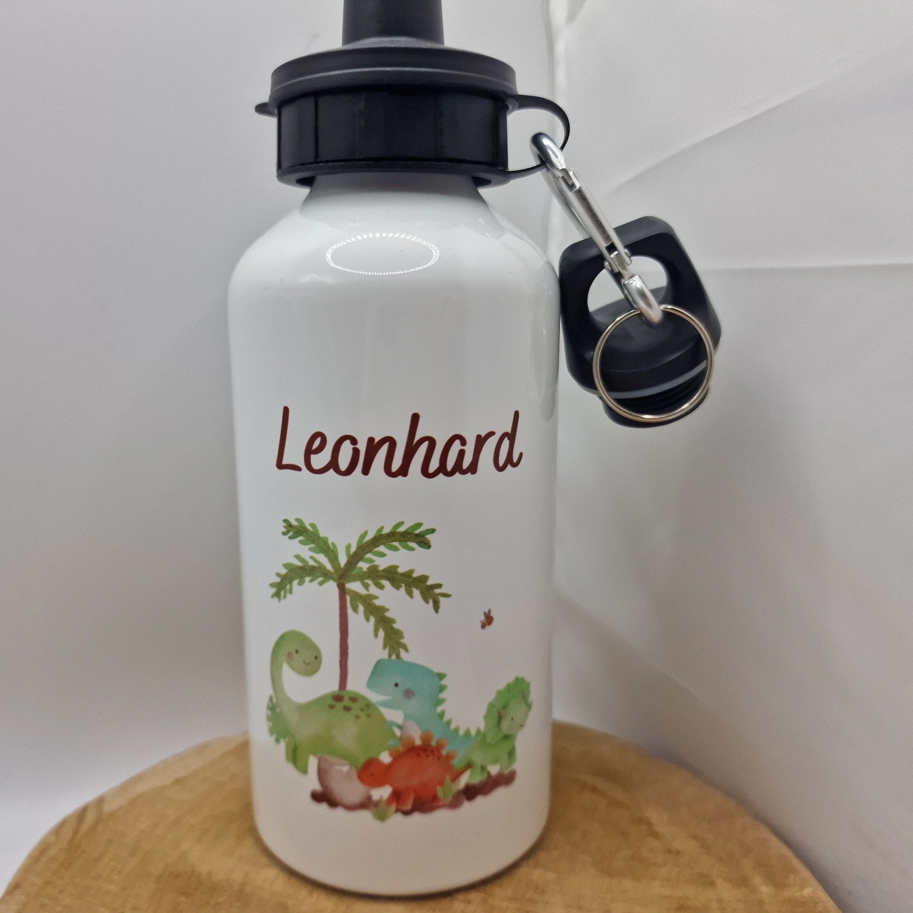 Trinkflasche Wasserflasche personalisiert mit Name Dino Dinosaurier T-Rex