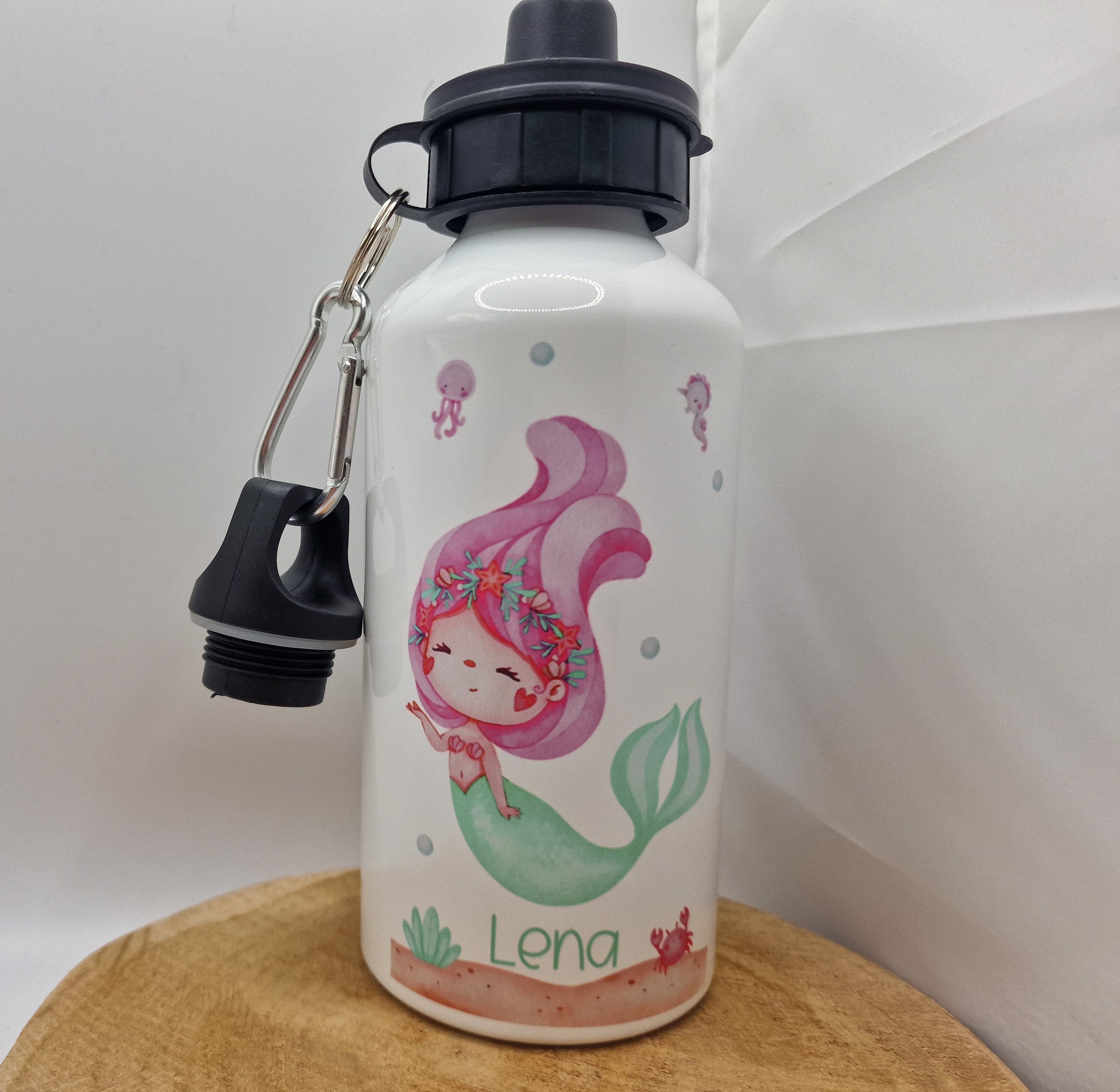 Trinkflasche Wasserflasche personalisiert mit Name Meerjungfrau Nixe Unterwasser